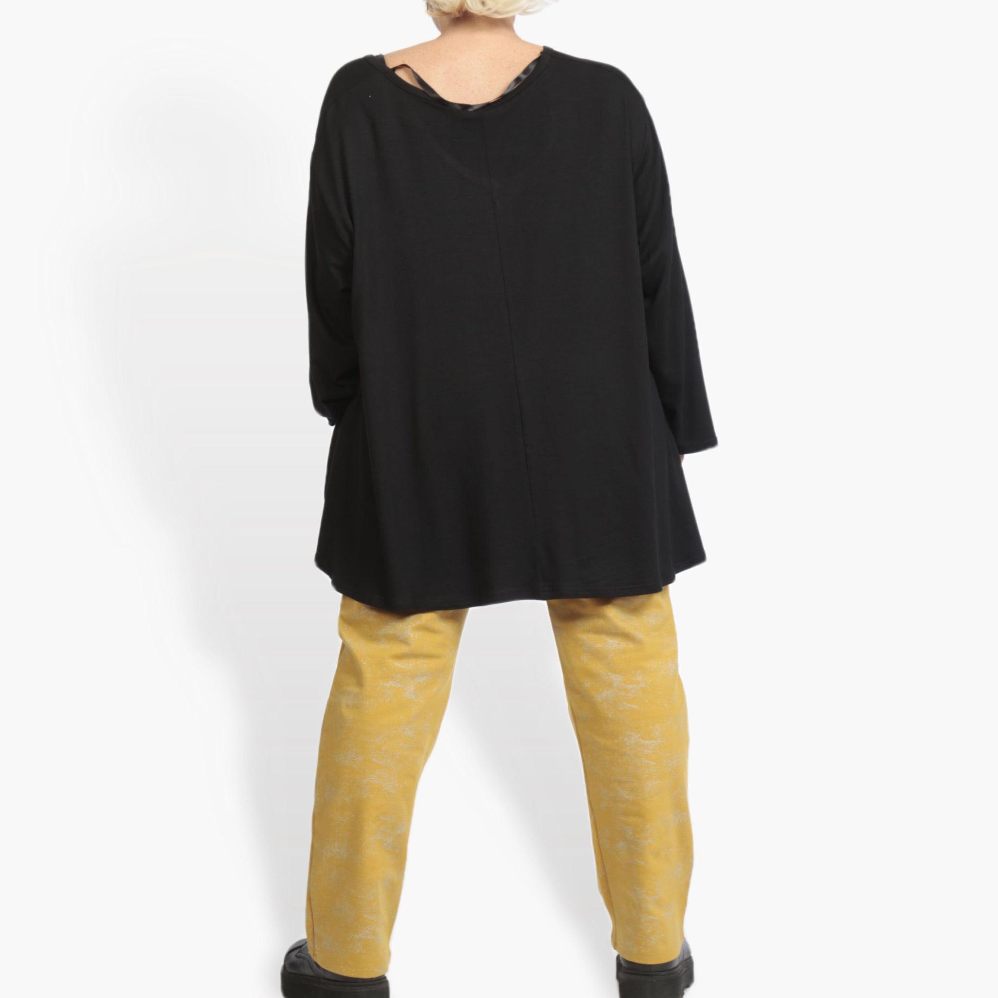 Winter trousers in the shape of Romanit jersey quality, Lilo in mustard