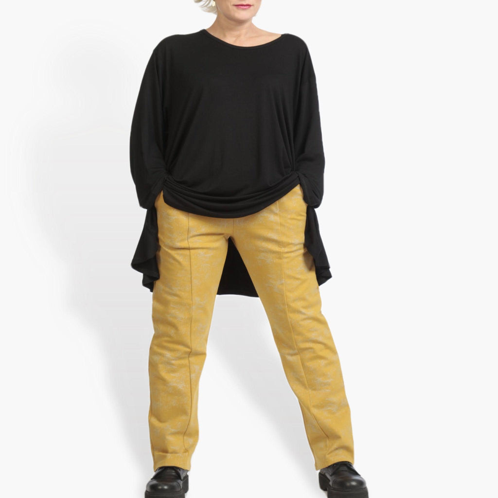 Winter trousers in the shape of Romanit jersey quality, Lilo in mustard