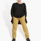 Winter trousers in the shape of Romanit jersey quality, Lilo in mustard