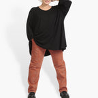 Winter trousers in the shape of Romanit jersey quality, Lilo in terracotta
