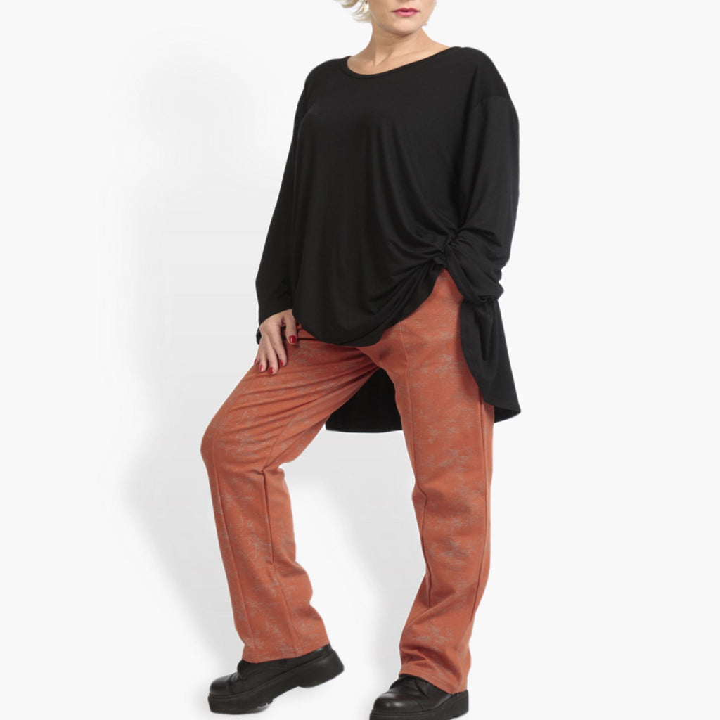 Winter trousers in the shape of Romanit jersey quality, Lilo in terracotta