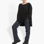 Winter trousers in the shape of Romanit jersey quality, Lilo in blue
