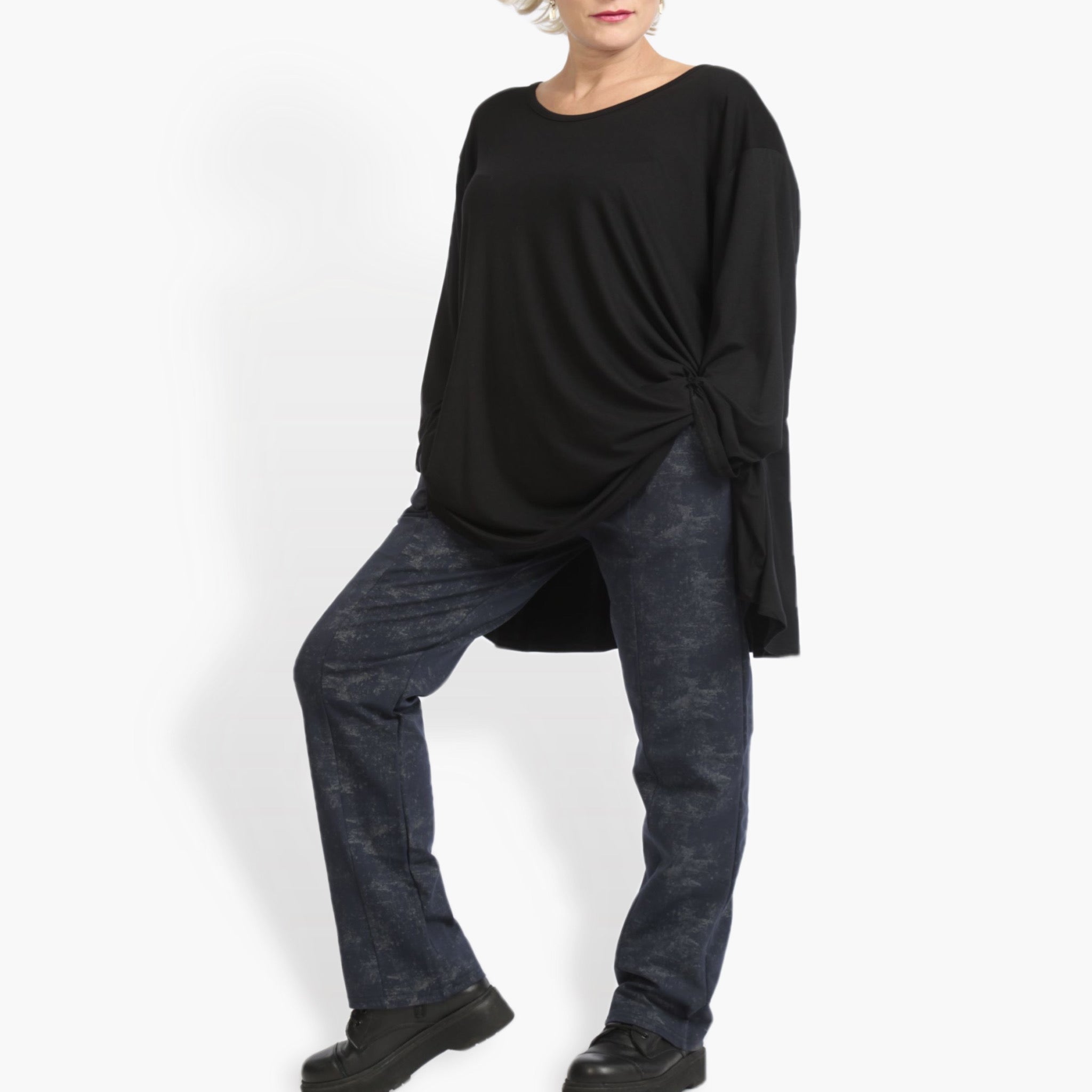 Winter trousers in the shape of Romanit jersey quality, Lilo in blue