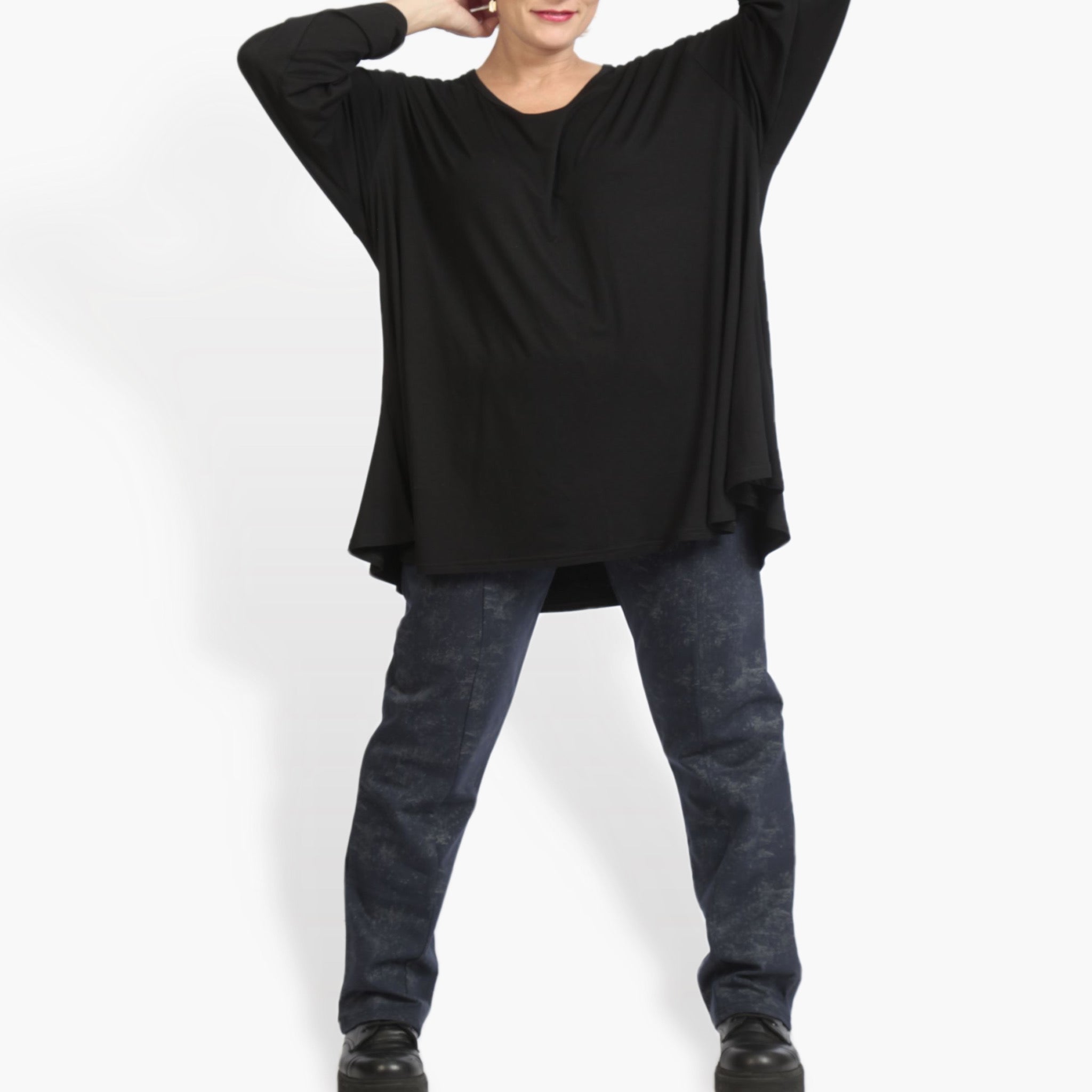 Winter trousers in the shape of Romanit jersey quality, Lilo in blue