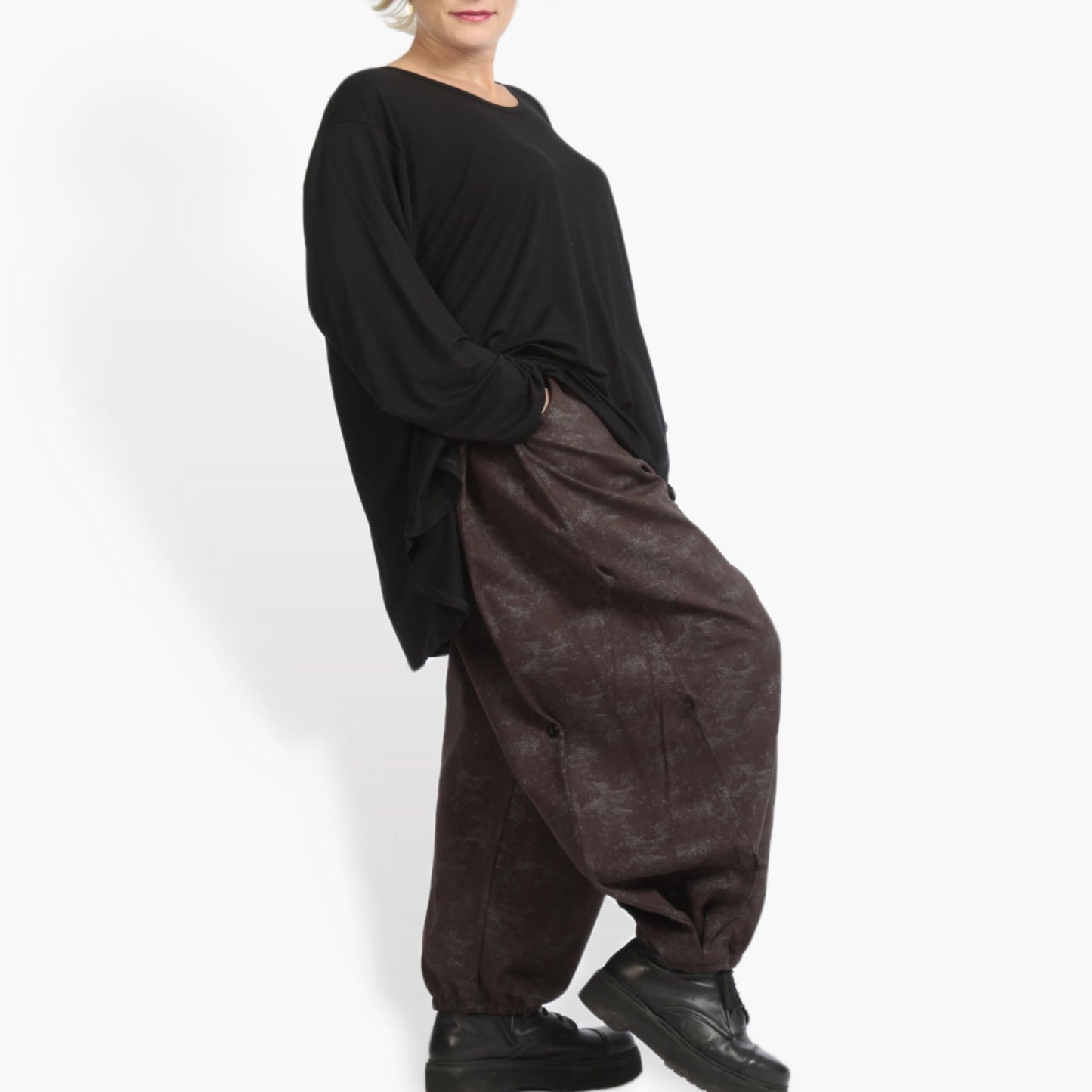 Winter trousers in the shape of Romanit jersey quality, Lilo in brown