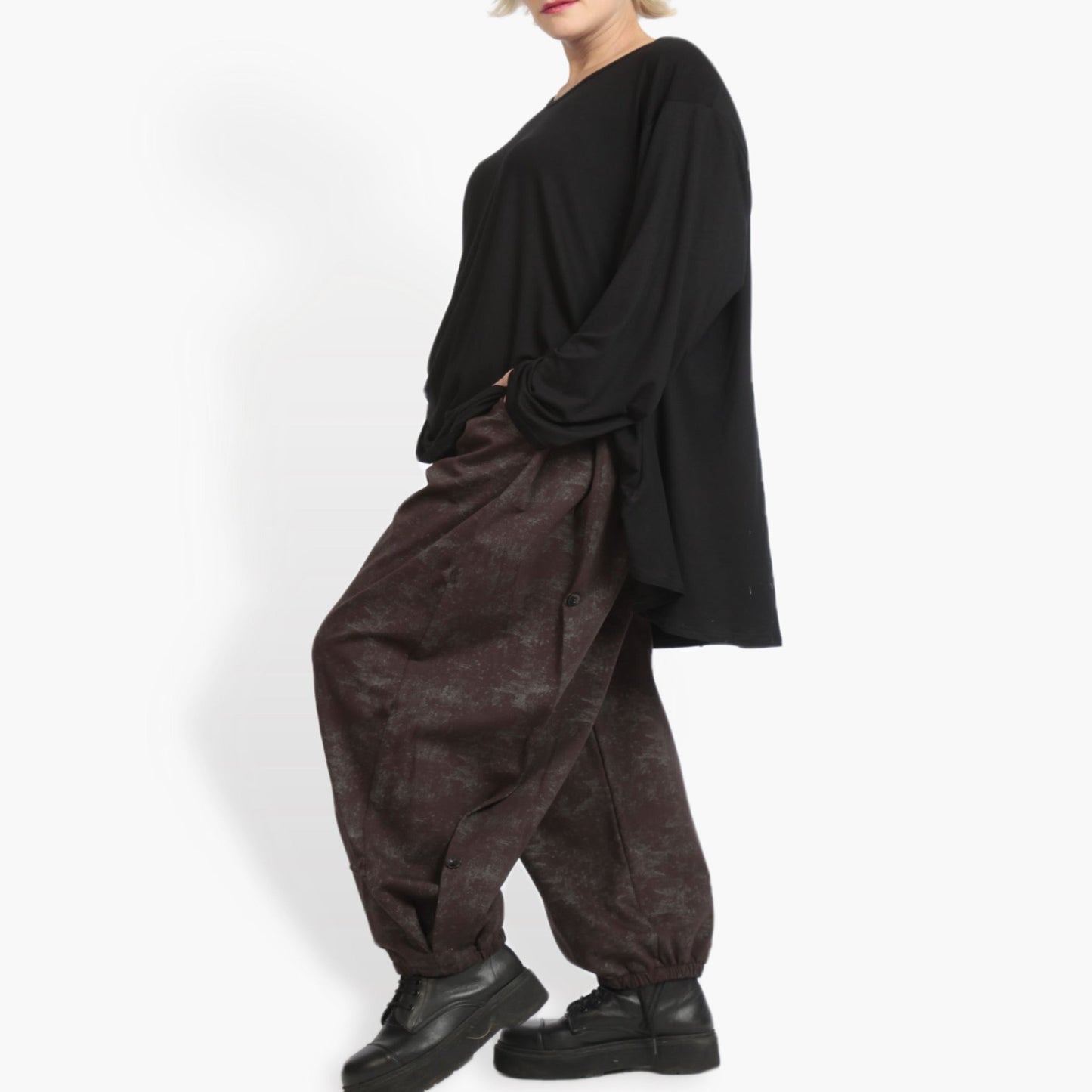 Winter trousers in the shape of Romanit jersey quality, Lilo in brown