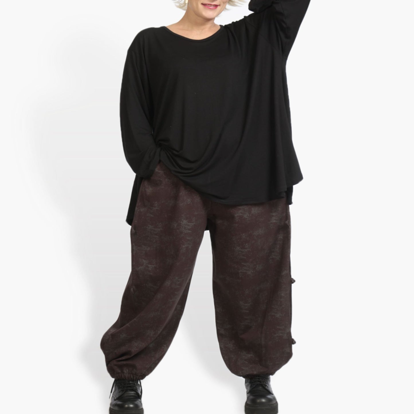 Winter trousers in the shape of Romanit jersey quality, Lilo in brown