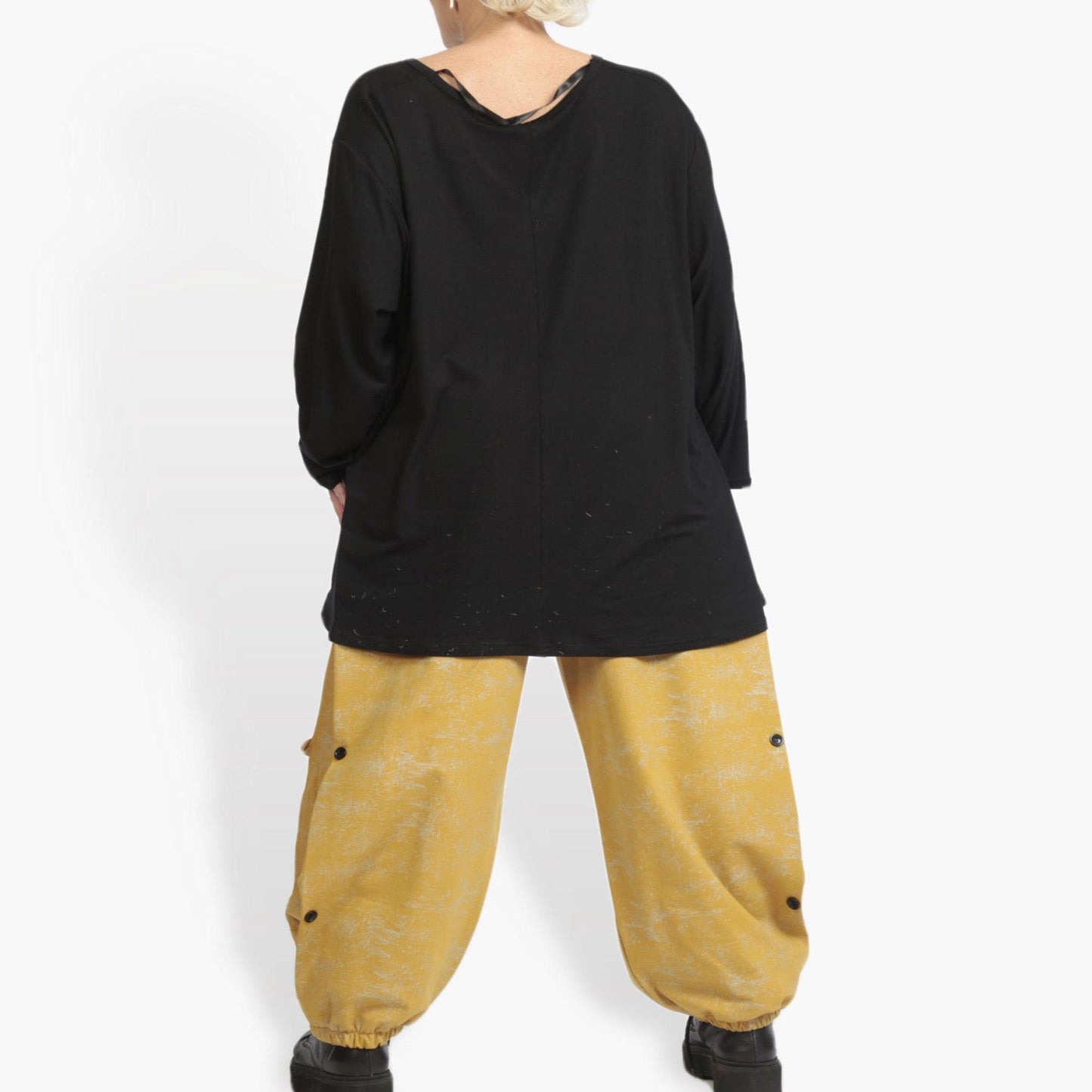 Winter trousers in the shape of Romanit jersey quality, Lilo in mustard