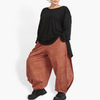 Winter trousers in the shape of Romanit jersey quality, Lilo in terracotta