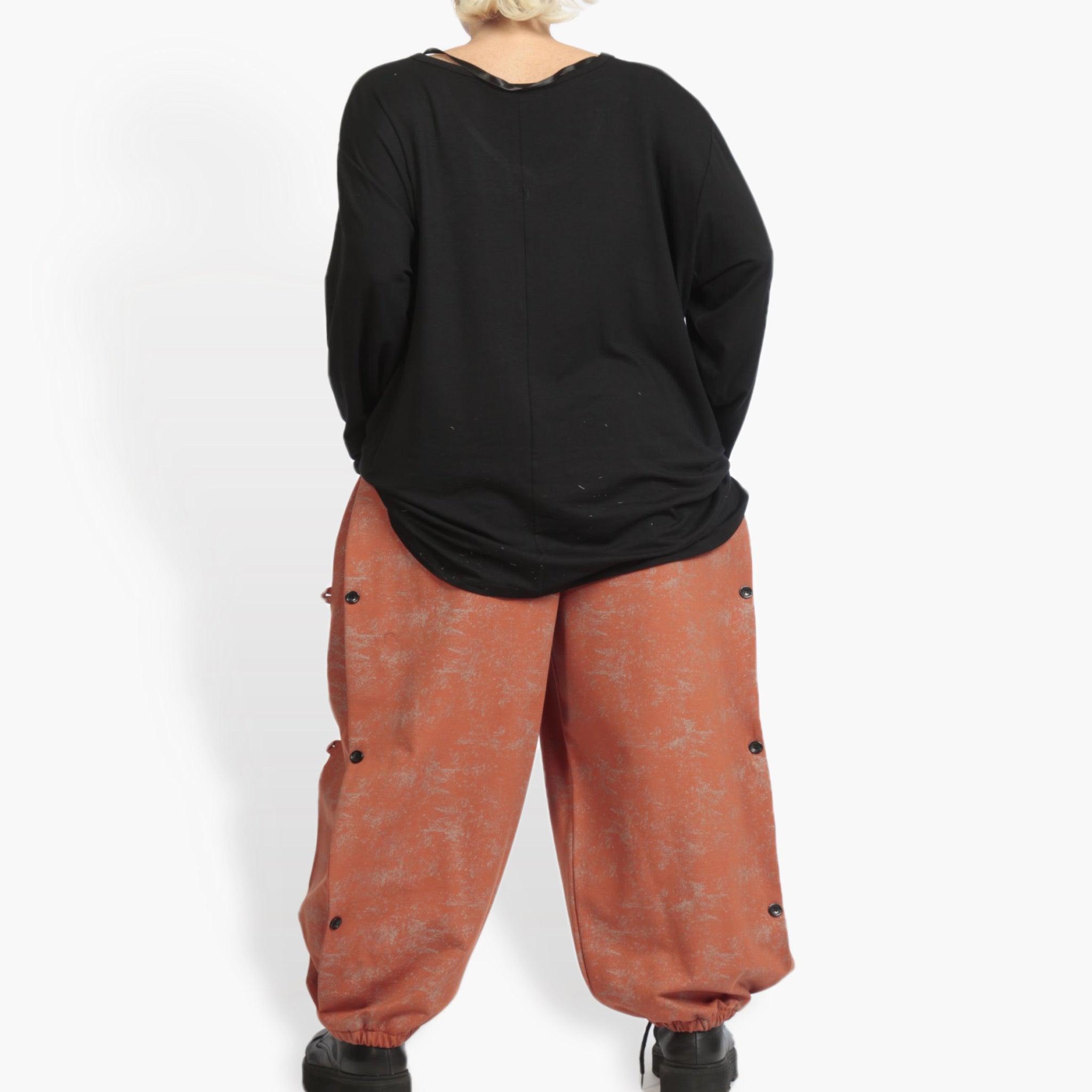 Winter trousers in the shape of Romanit jersey quality, Lilo in terracotta