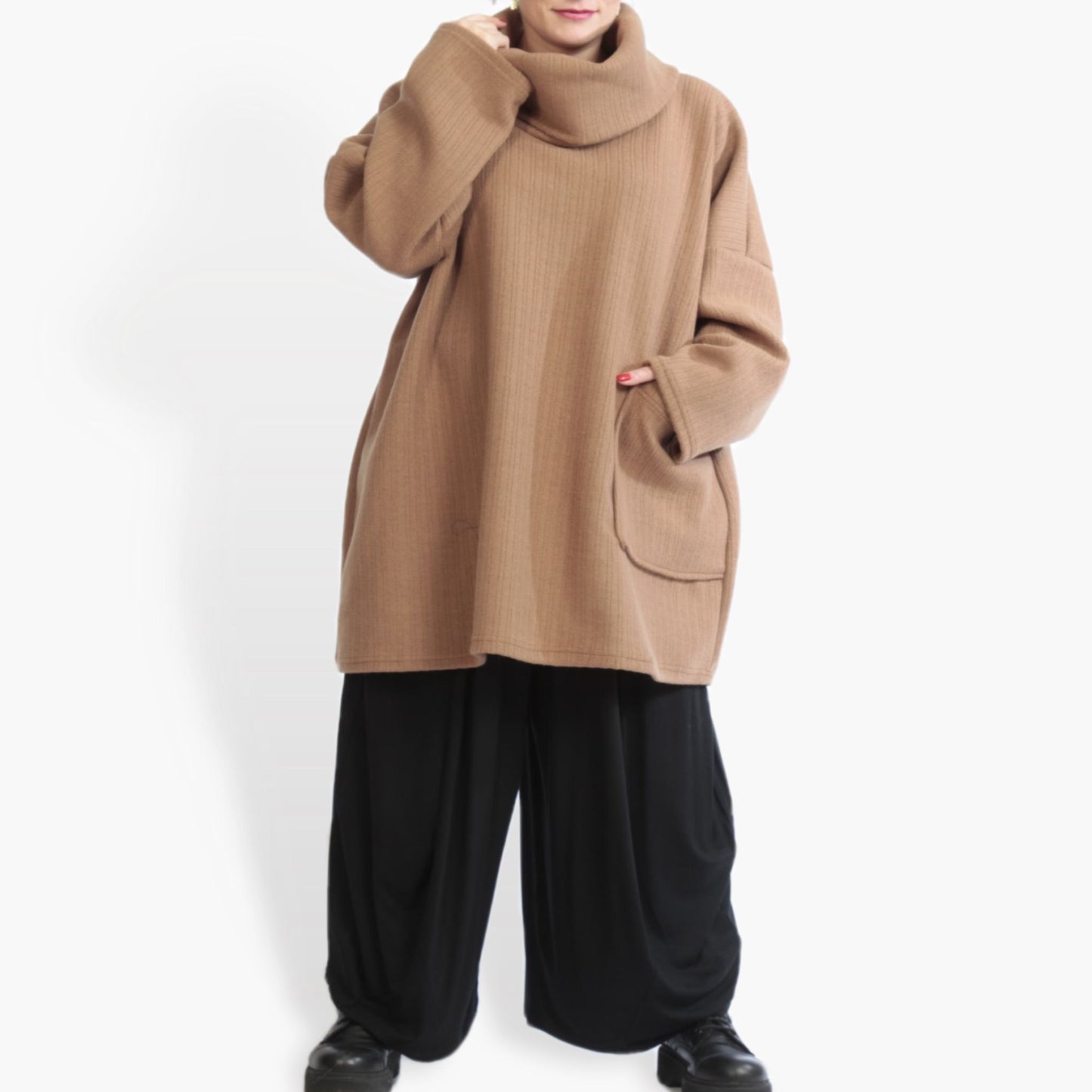 Winter Big Shirt in a boxy shape made of wool blend quality, Weely in Camel