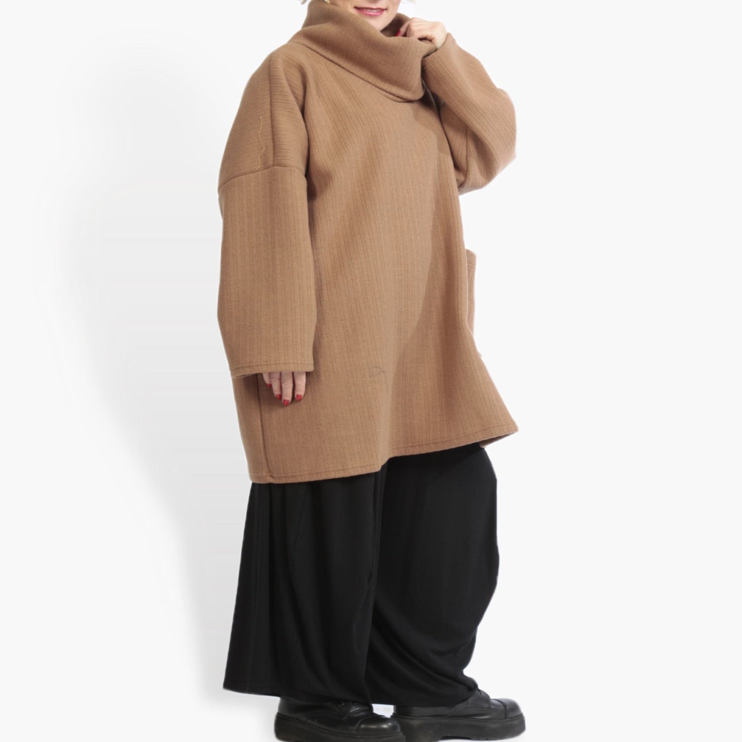 Winter Big Shirt in a boxy shape made of wool blend quality, Weely in Camel