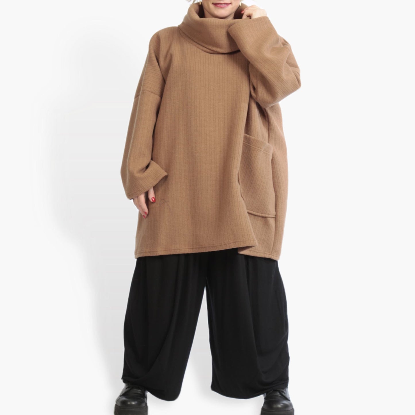 Winter Big Shirt in a boxy shape made of wool blend quality, Weely in Camel