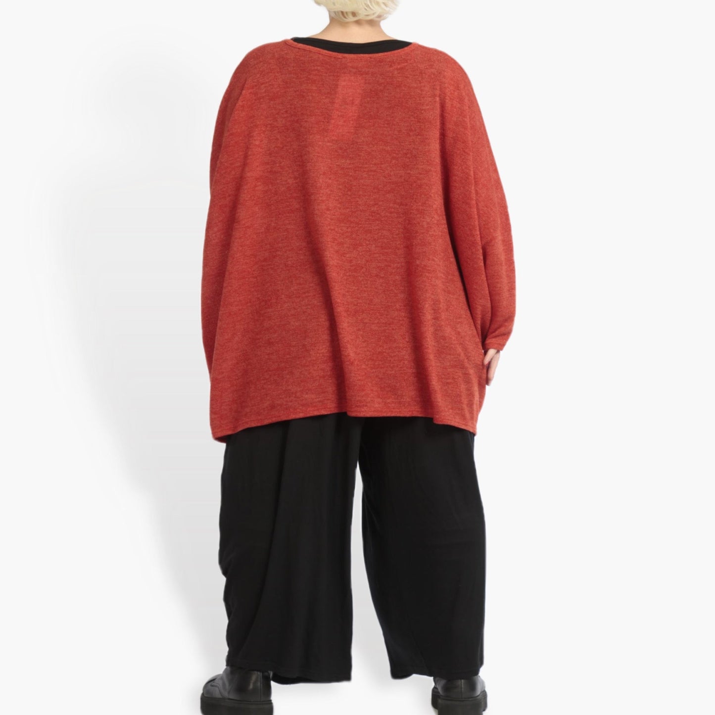 Everyday big shirt in a boxy shape made of light, fine knit quality, Yuki in rust