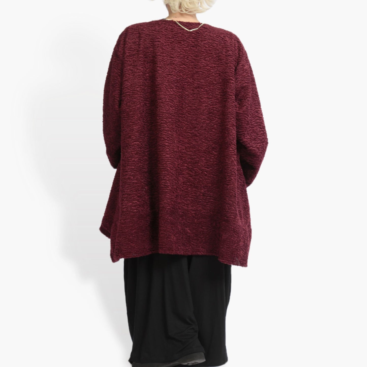 Winter Big Shirt in the shape of Astrakan quality, Astra in wine red