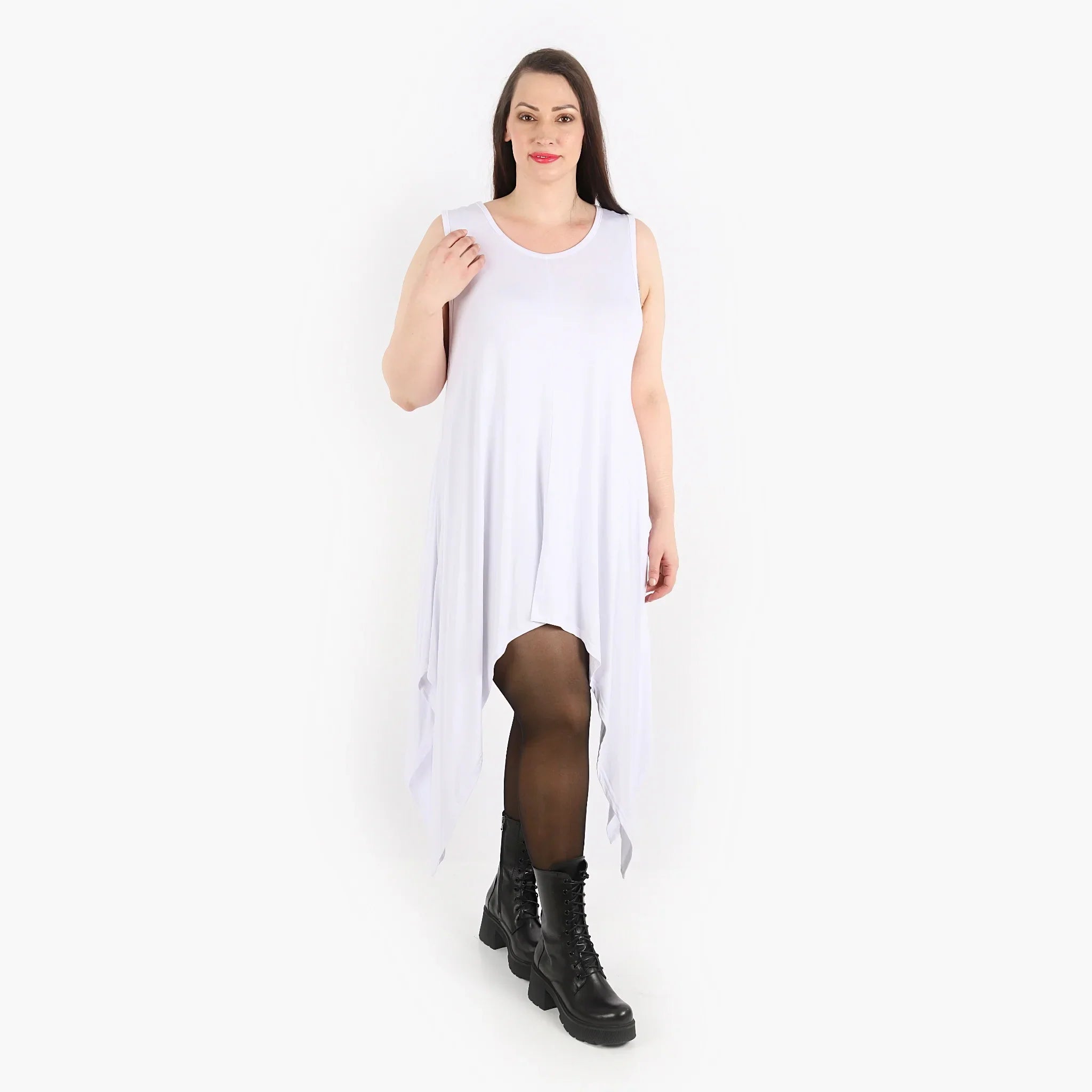AKH Fashion Kleid 3067 Viskose, Weiß
