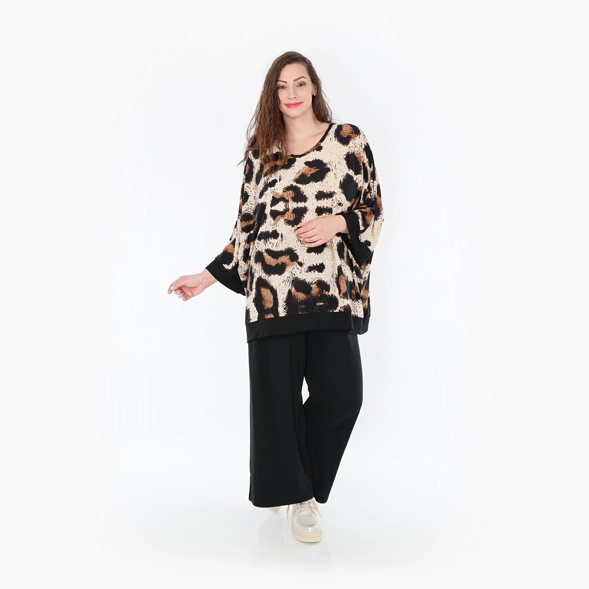 AKH Fashion Shirt 6964 Helena, Beige/Schwarz/Braun