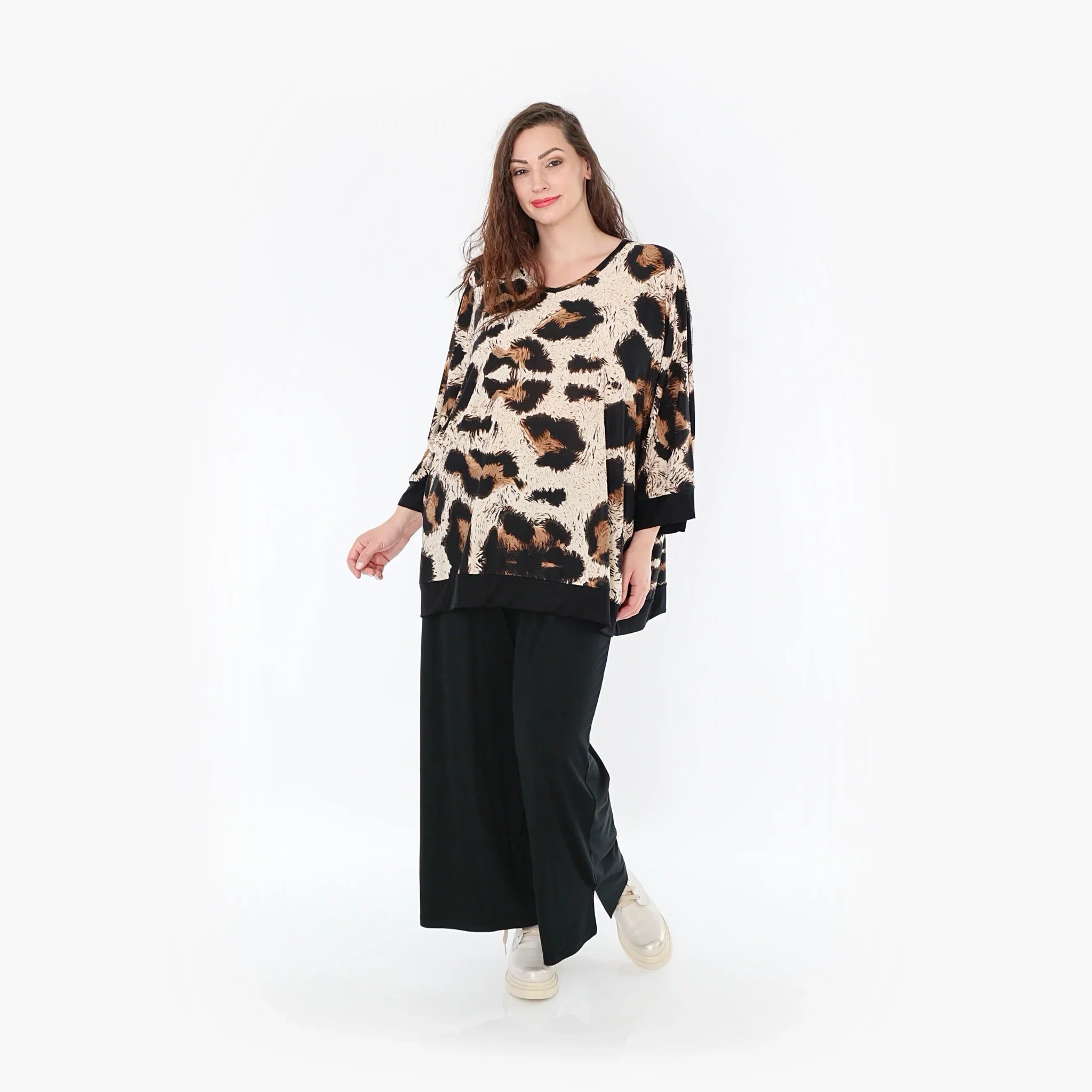 AKH Fashion Shirt 6964 Helena, Beige/Schwarz/Braun