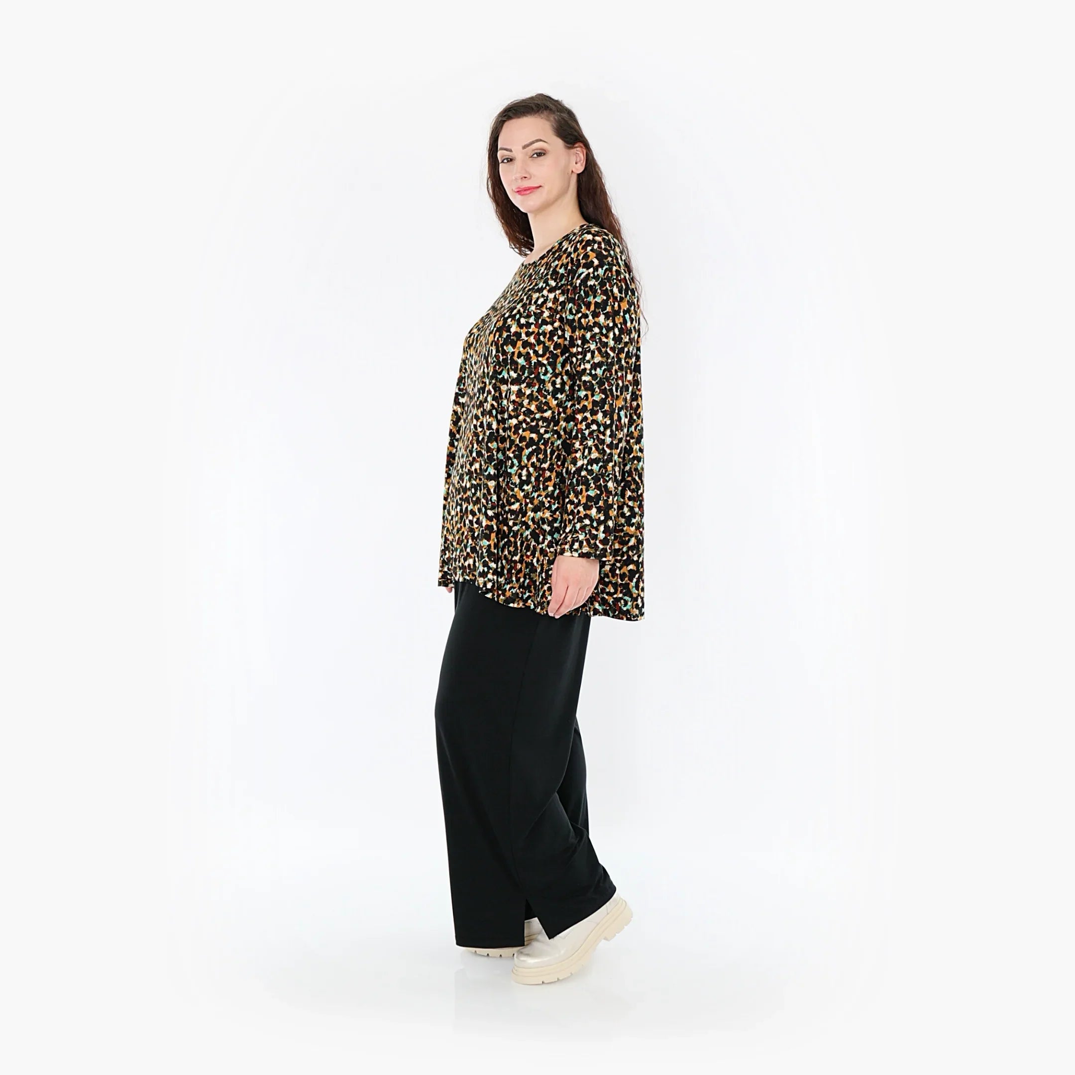 AKH Fashion Shirt 1892 Celina, Schwarz/Braun/Grün