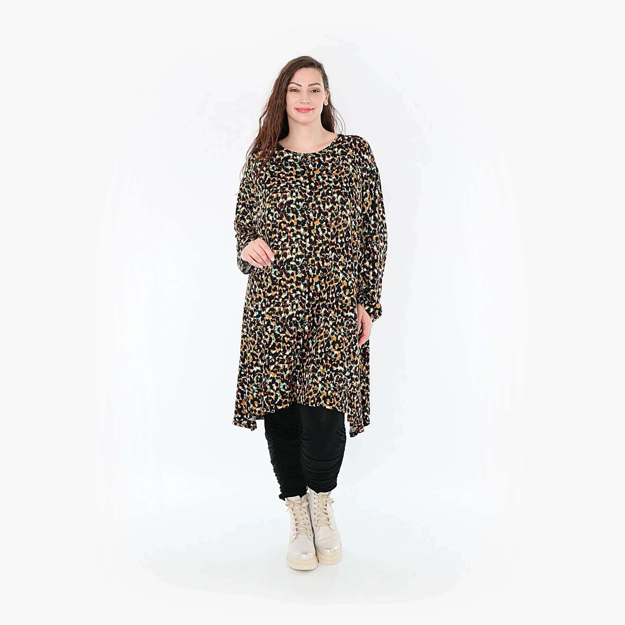 AKH Fashion Shirt 2666 Celina, Schwarz/Braun/Grün