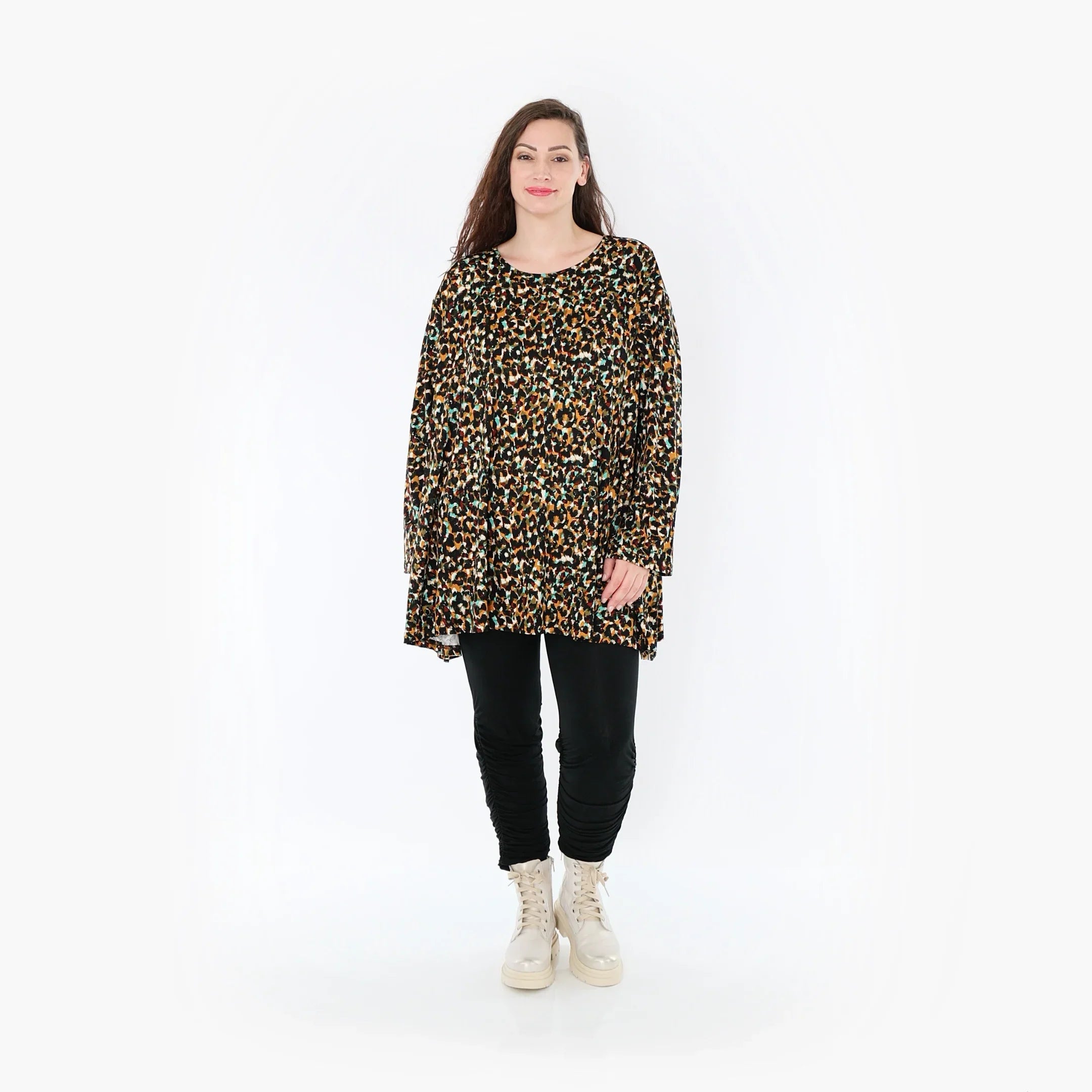 AKH 593 Big Shirt, Black-Brown-Green