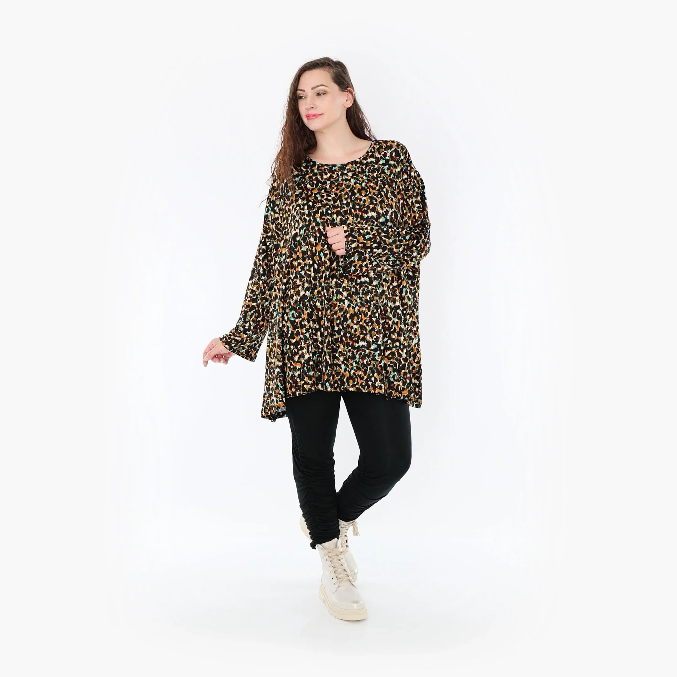 AKH 593 Big Shirt, Black-Brown-Green
