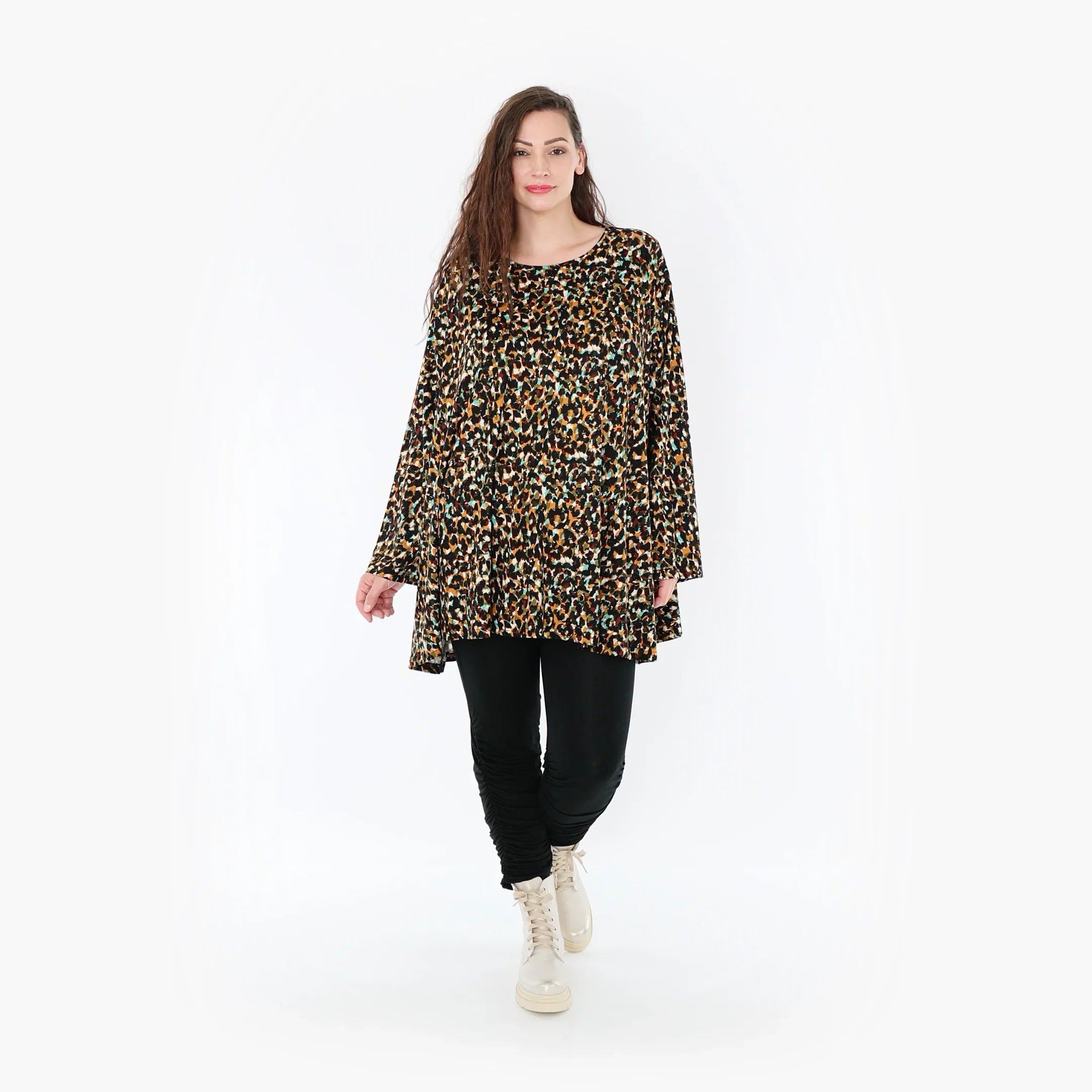 AKH 593 Big Shirt, Black-Brown-Green