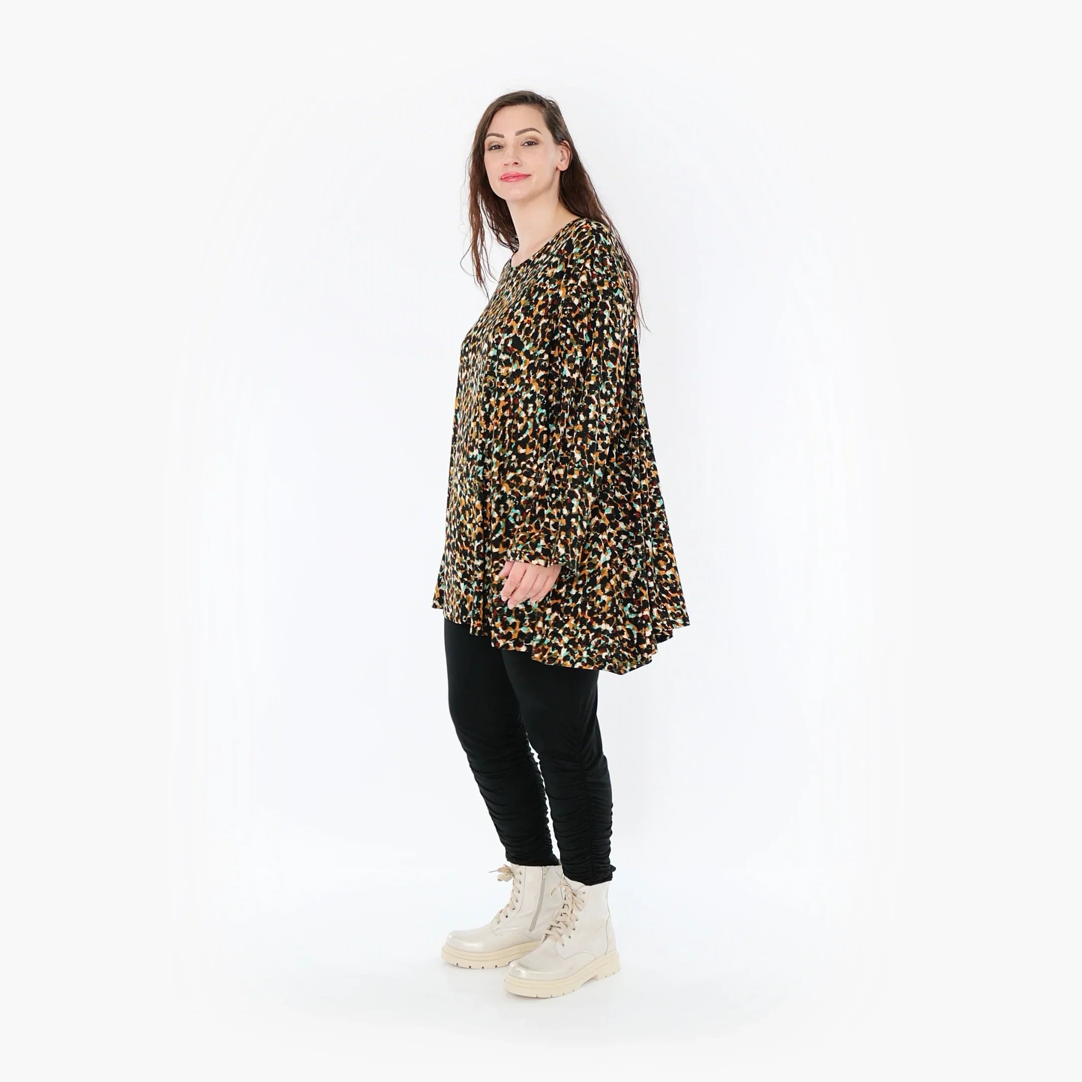 AKH 593 Big Shirt, Black-Brown-Green