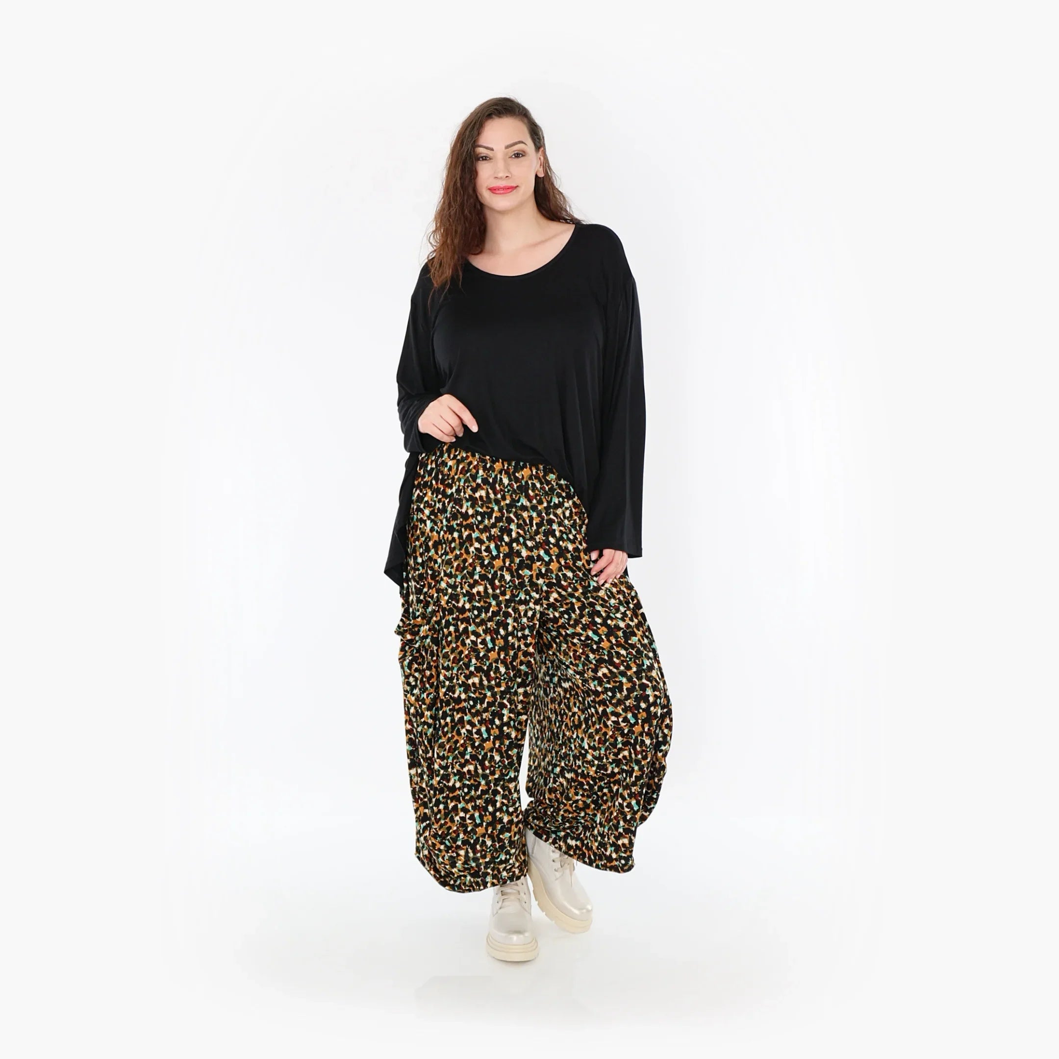AKH Fashion Hose 8069 Celina, Schwarz/Braun/Grün