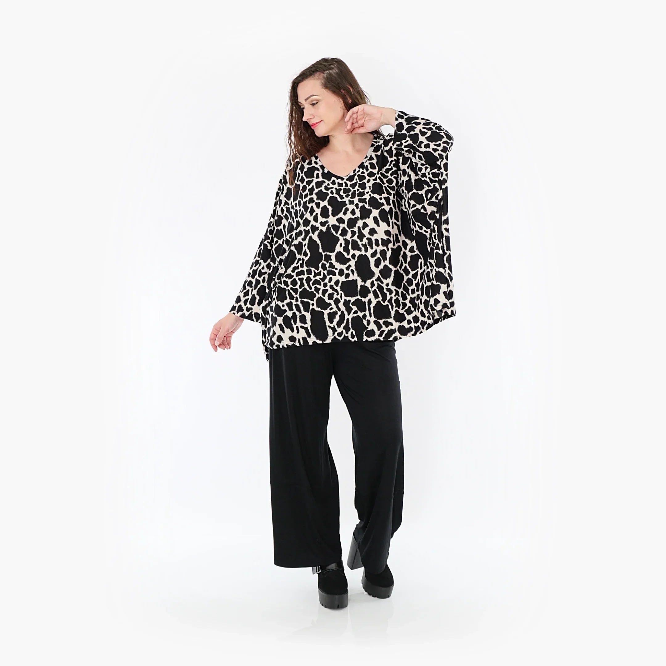AKH Fashion Shirt 6993 Livia, Schwarz/Ecru