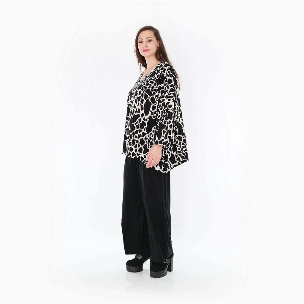 AKH Fashion Shirt 6993 Livia, Schwarz/Ecru