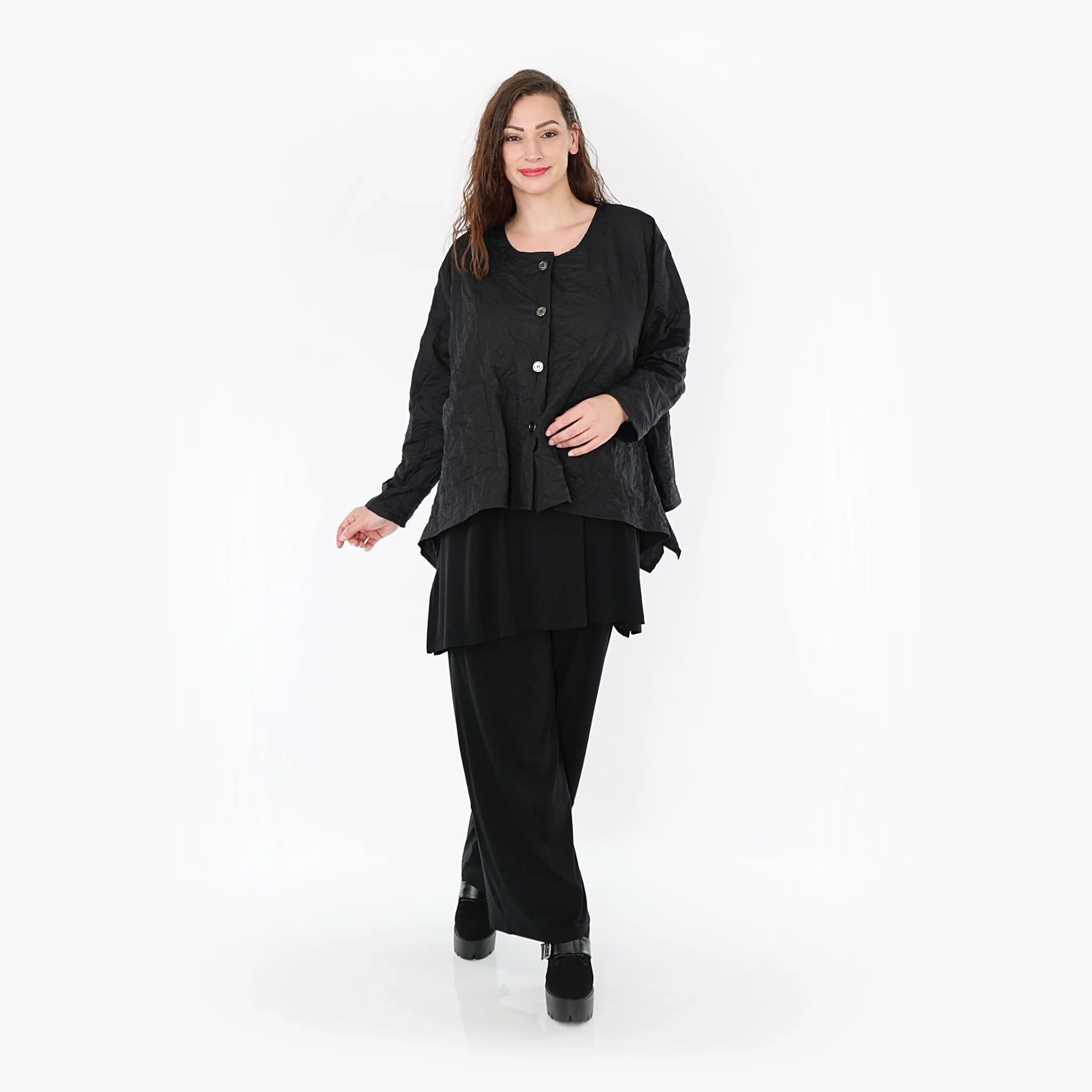 AKH Fashion Jacke 118 Crushed, Schwarz