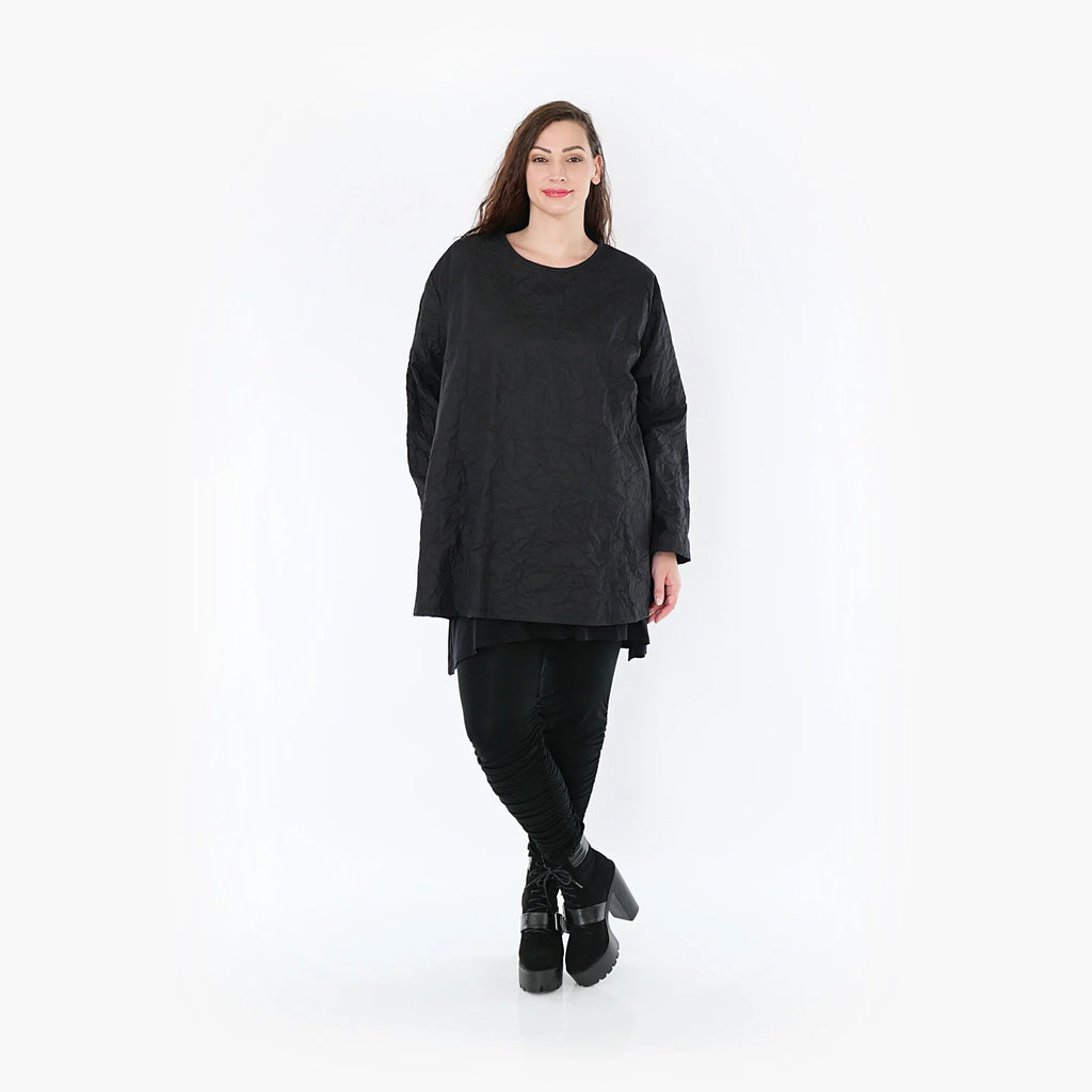 AKH Fashion Shirt 00593 Crushed, Schwarz