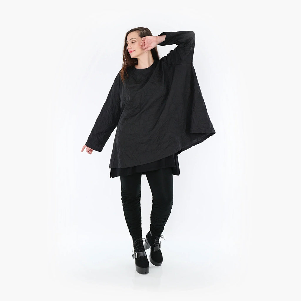 AKH Fashion Shirt 00593 Crushed, Schwarz