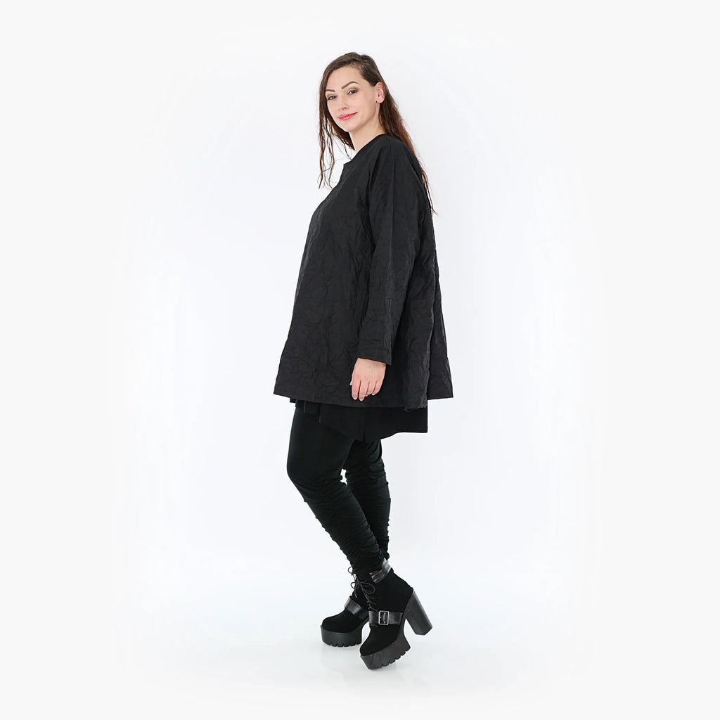 AKH Fashion Shirt 00593 Crushed, Schwarz
