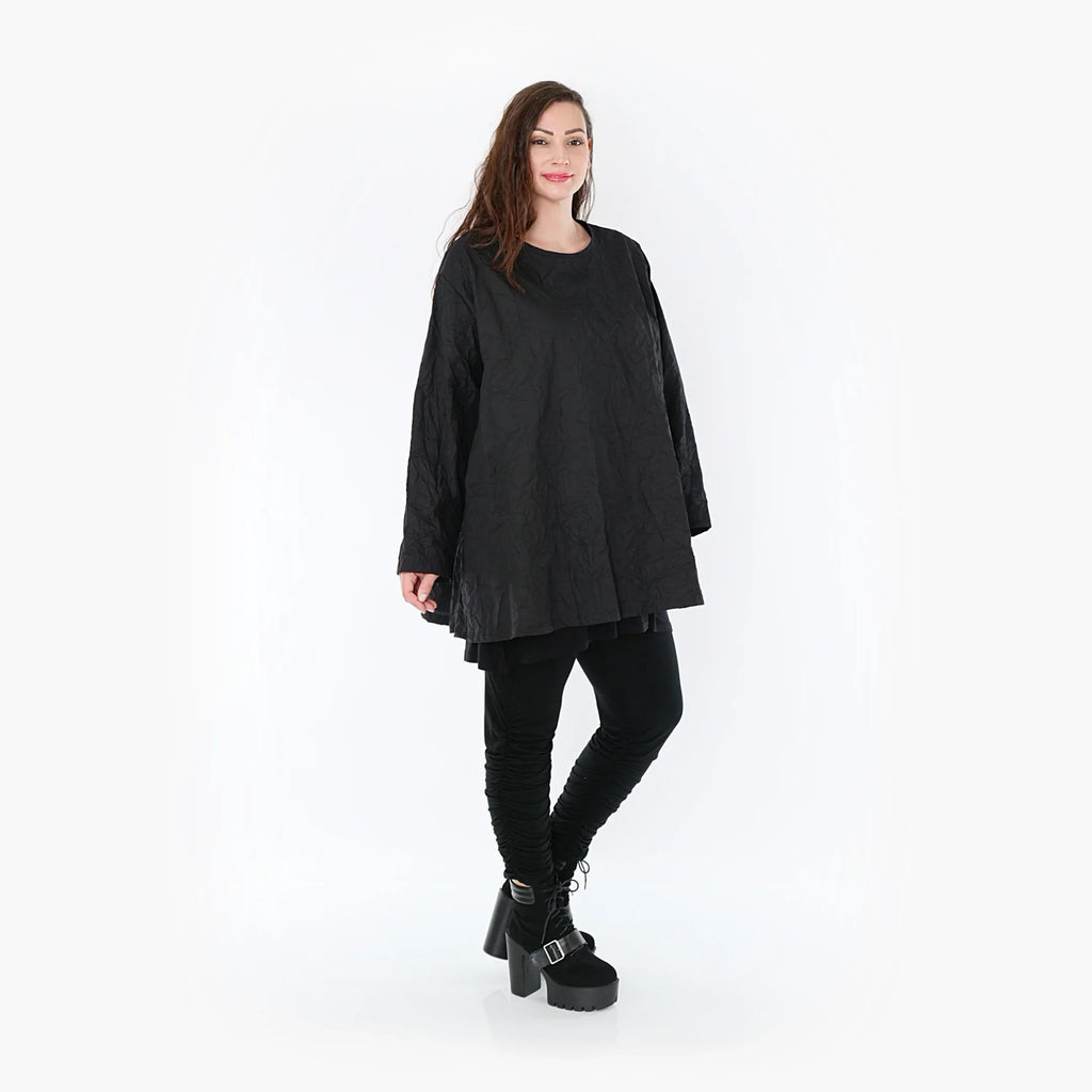 AKH Fashion Shirt 00593 Crushed, Schwarz