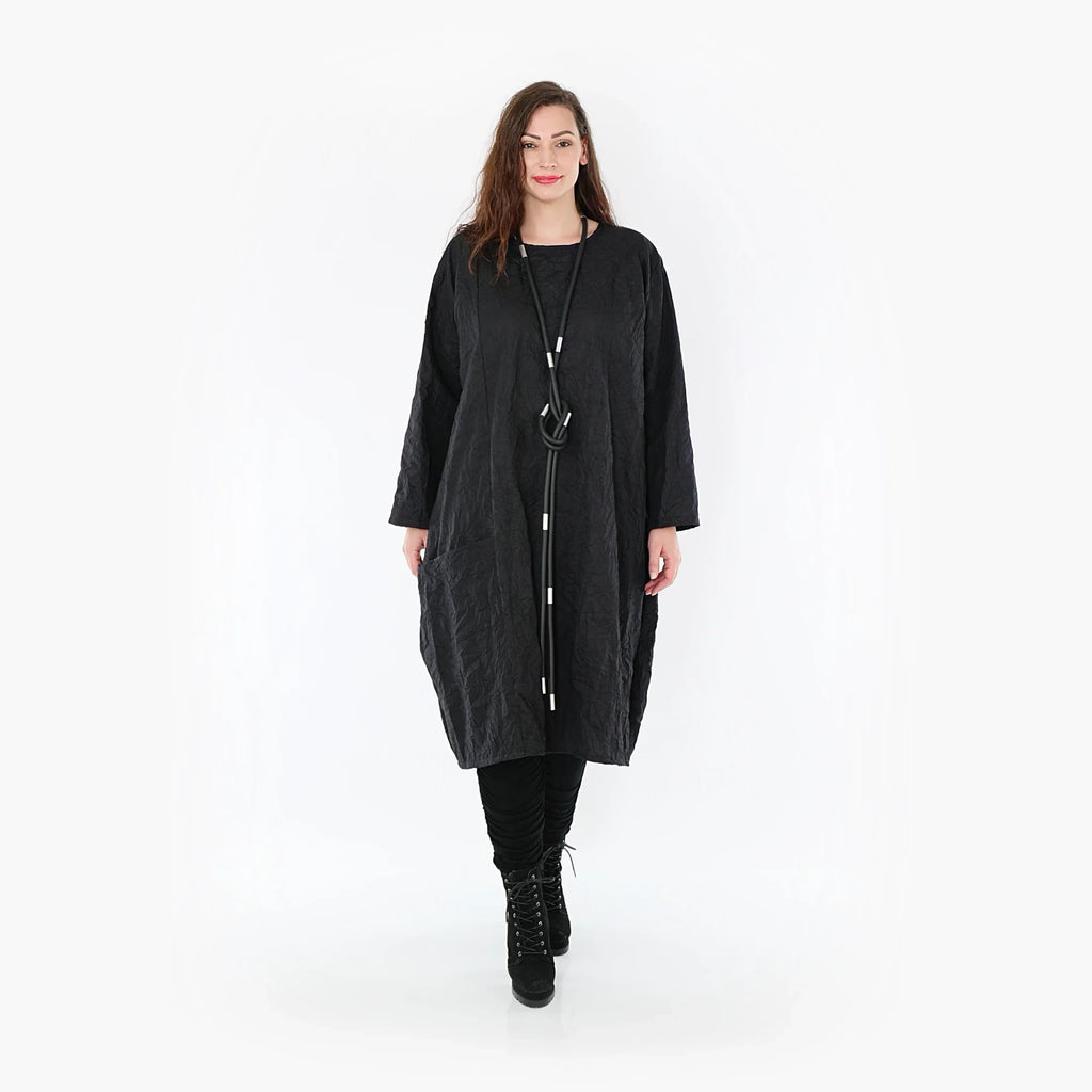 AKH Fashion Kleid 6695 Crushed, Schwarz