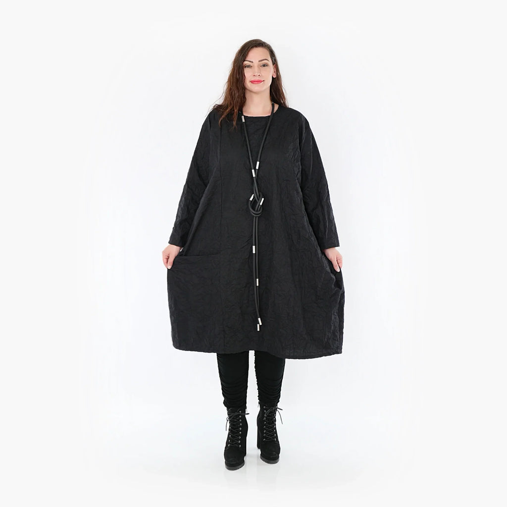 AKH Fashion Kleid 6695 Crushed, Schwarz