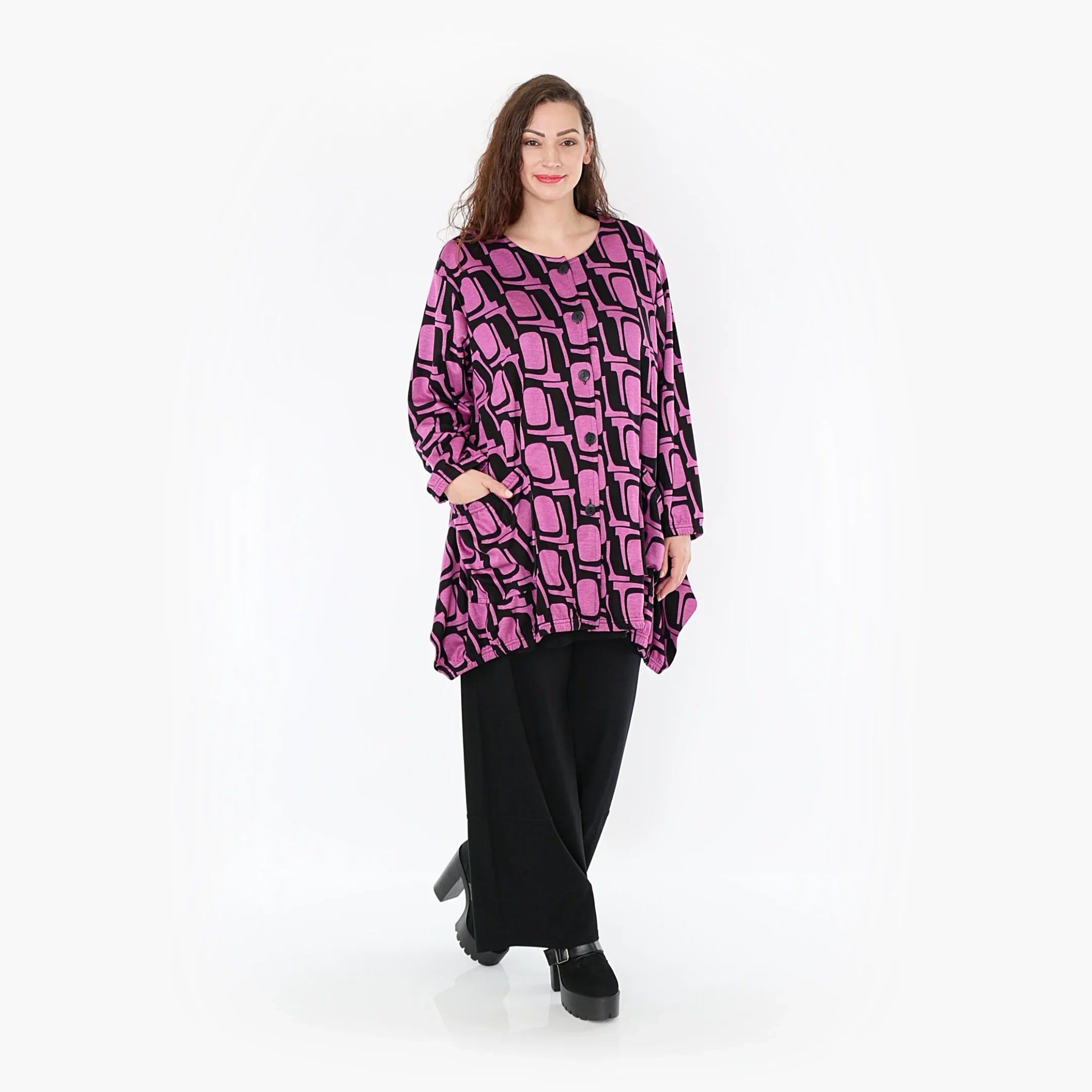 AKH 6270 Jacket, Black-Fuchsia