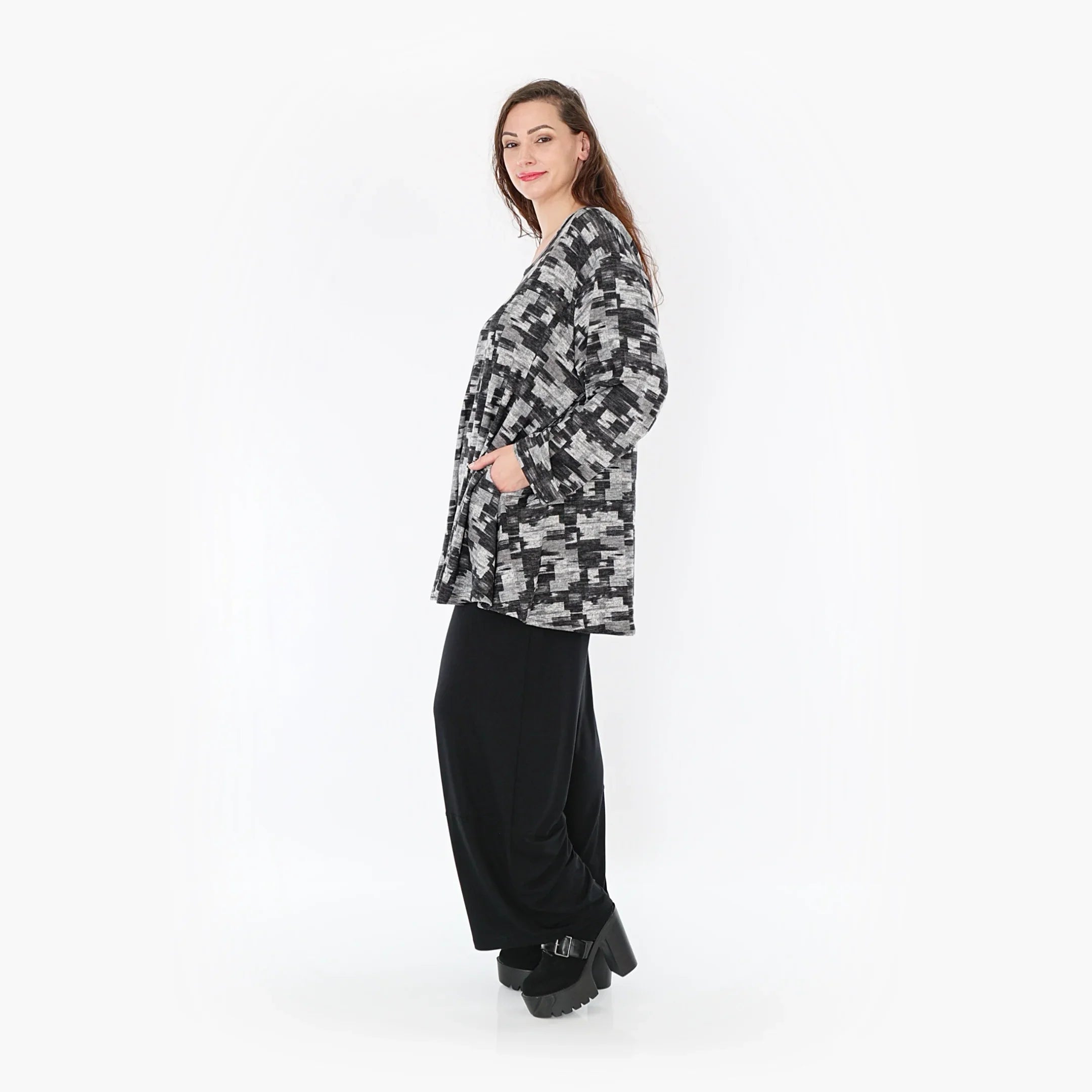 AKH Fashion Shirt 1892 Adriana, Dunkelgrau/Grau