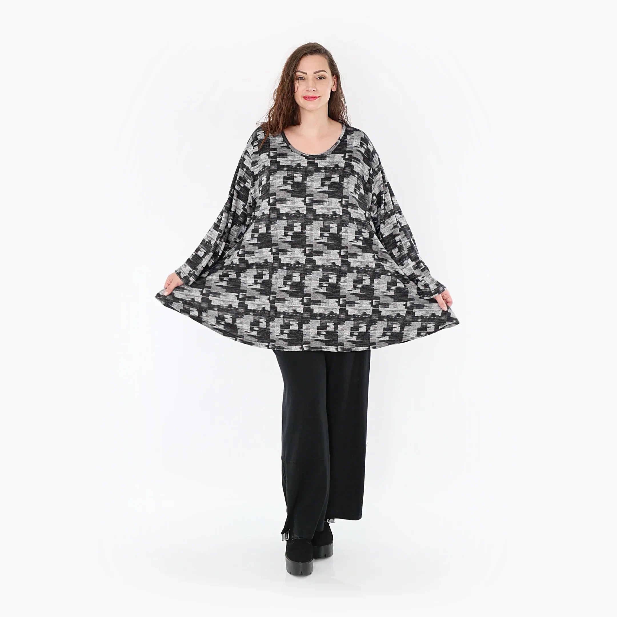 AKH Fashion Shirt 1892 Adriana, Dunkelgrau/Grau