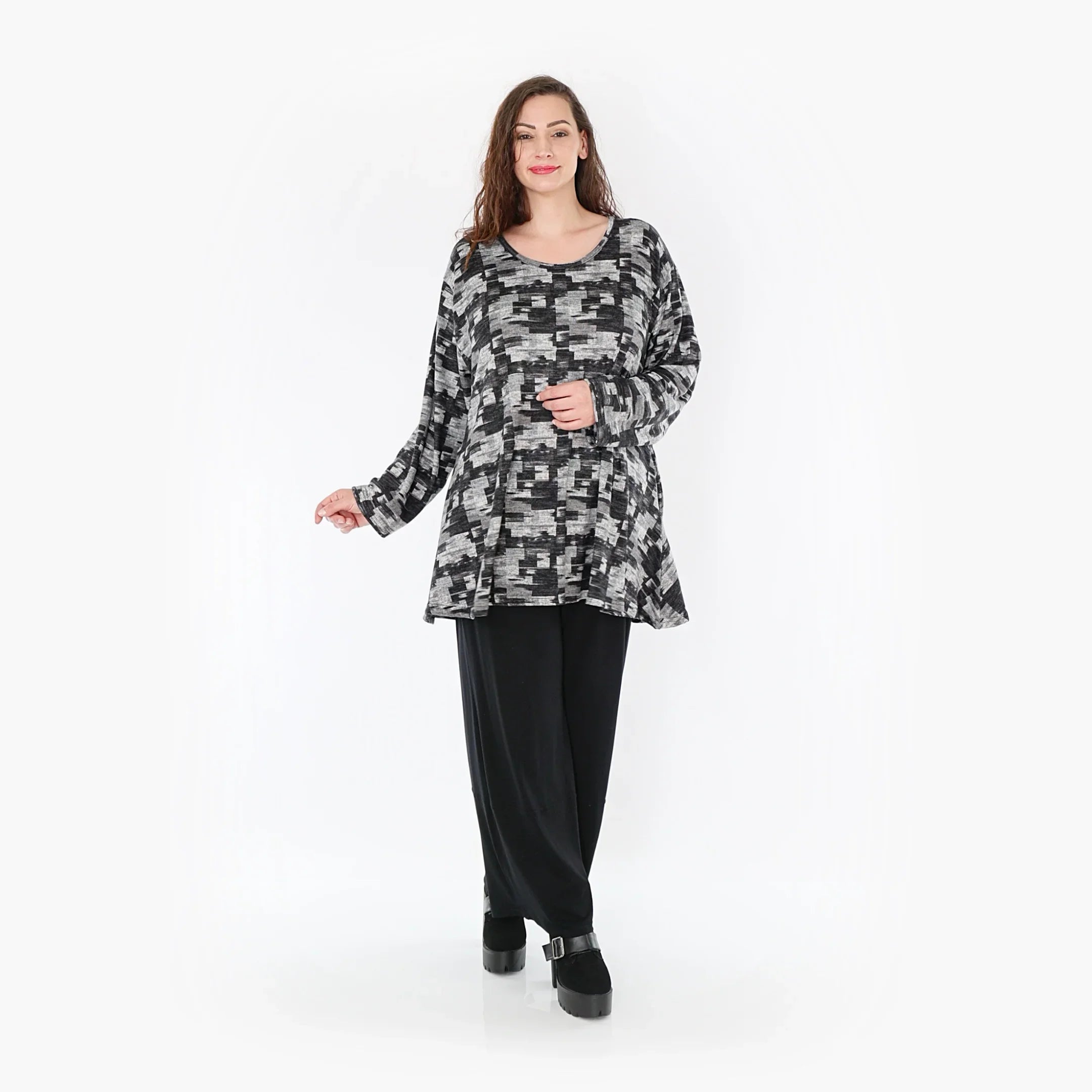 AKH Fashion Shirt 1892 Adriana, Dunkelgrau/Grau