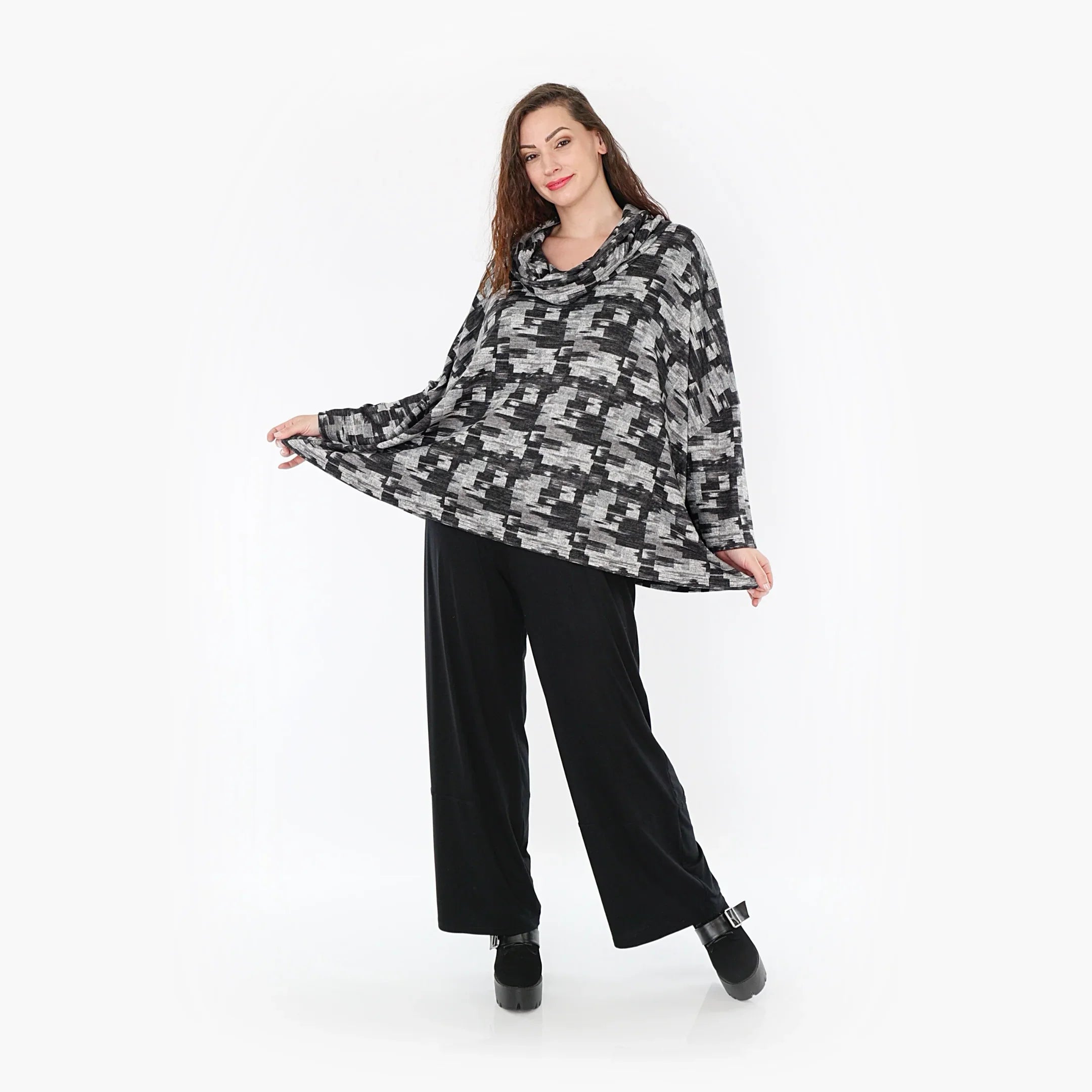 AKH Fashion Shirt 3019 Adriana, Dunkelgrau/Grau