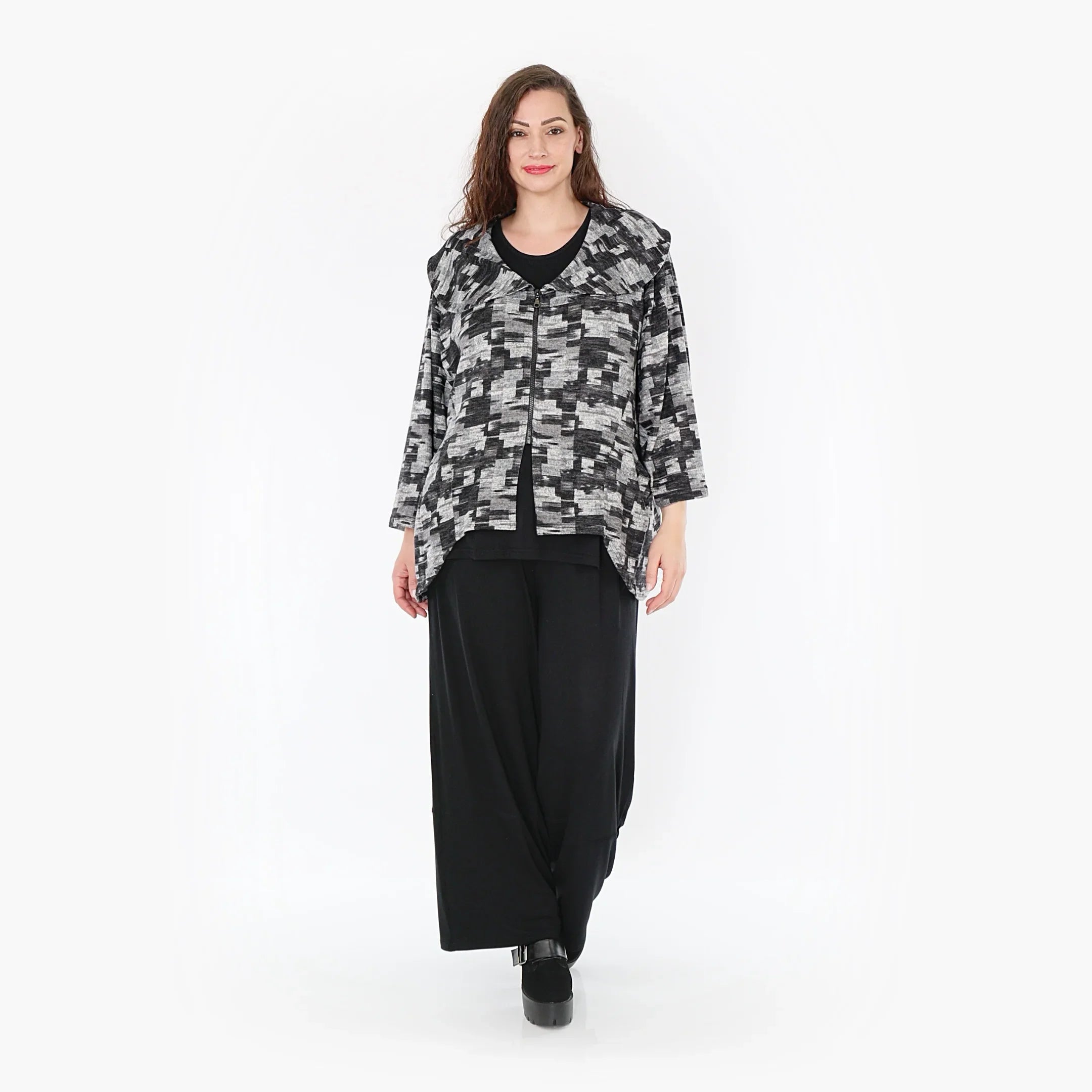 AKH Fashion Jacke 6939 Adriana, Dunkelgrau/Grau