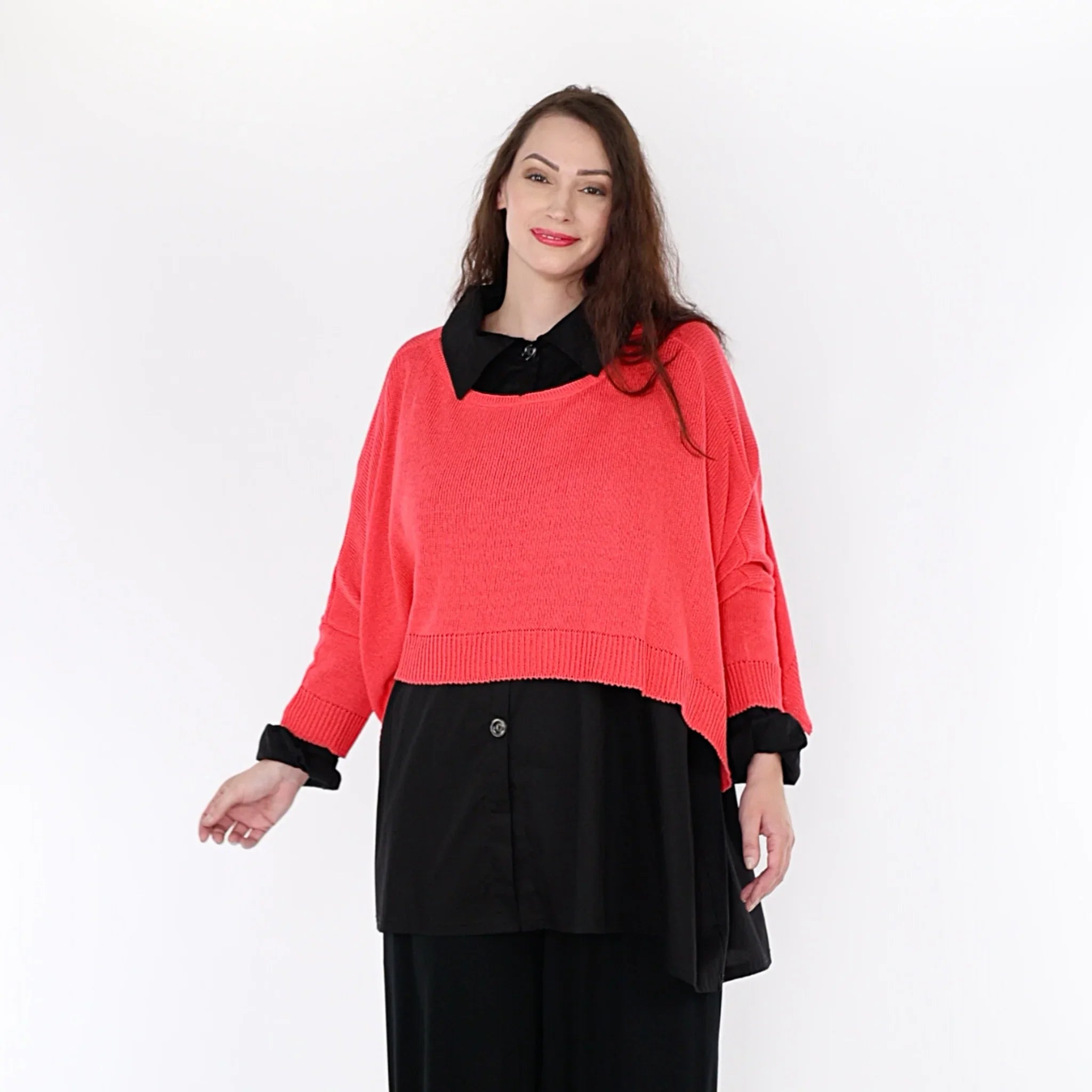 AKH Fashion Überwurf 2336 Strick, Koralle