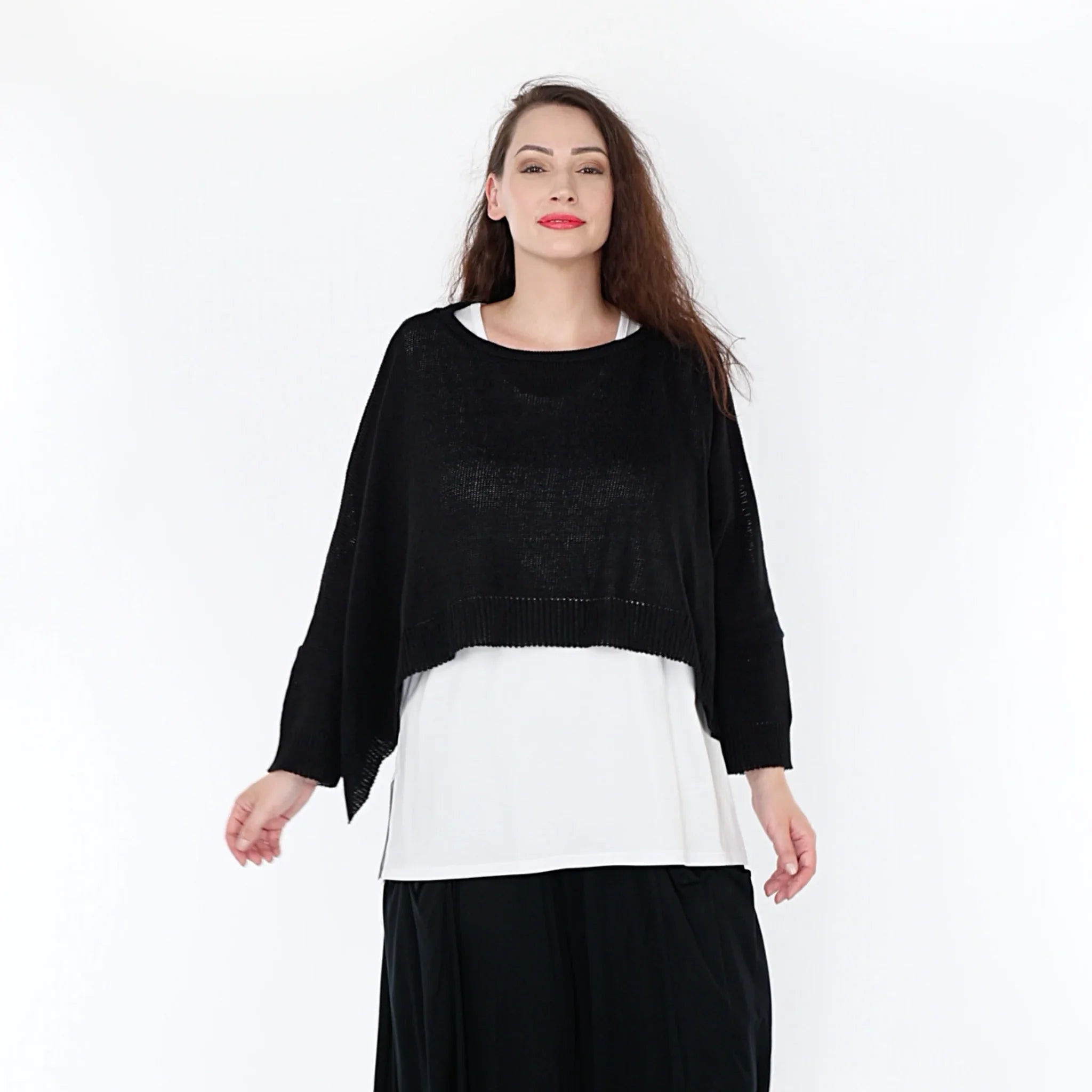 AKH Fashion Überwurf 2336 Strick, Schwarz