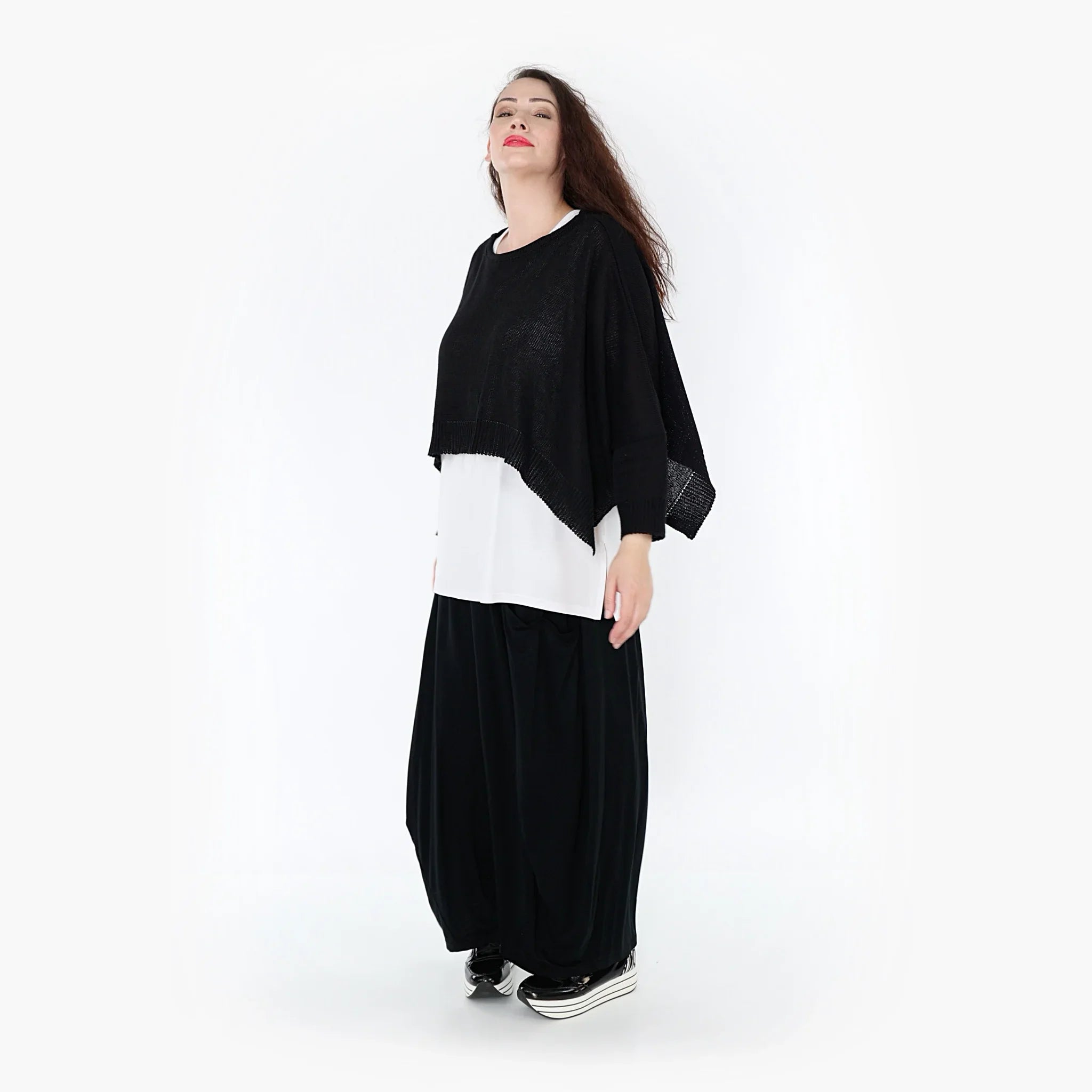 AKH Fashion Überwurf 2336 Strick, Schwarz