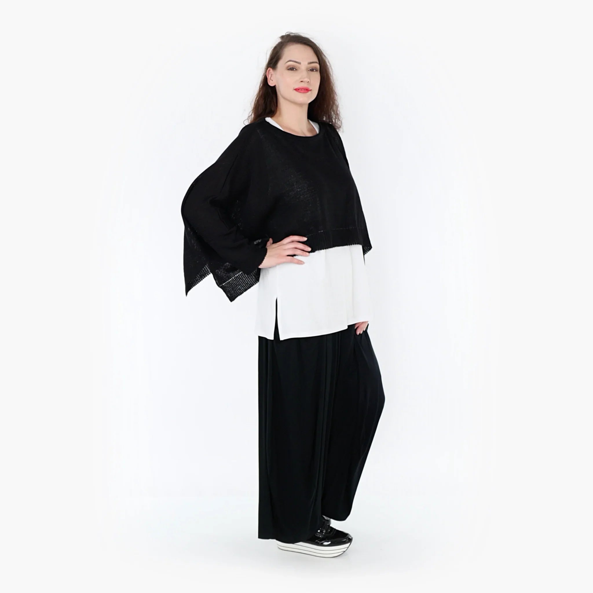 AKH Fashion Überwurf 2336 Strick, Schwarz