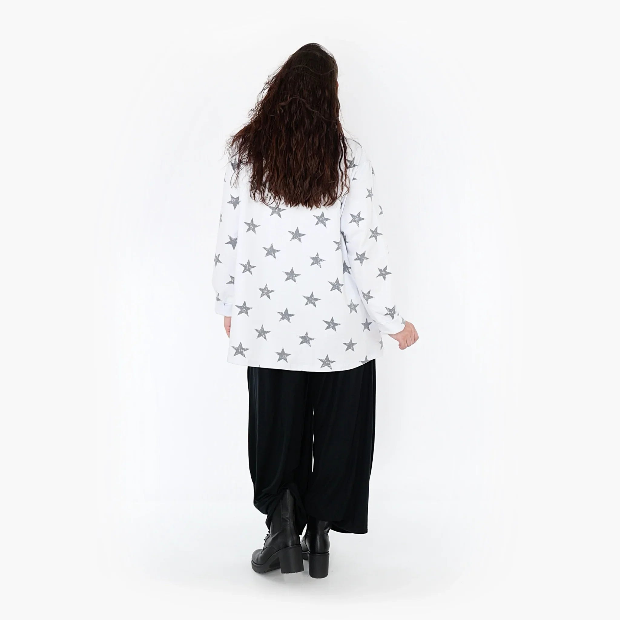 AKH 2153 Big Shirt, White-Grey