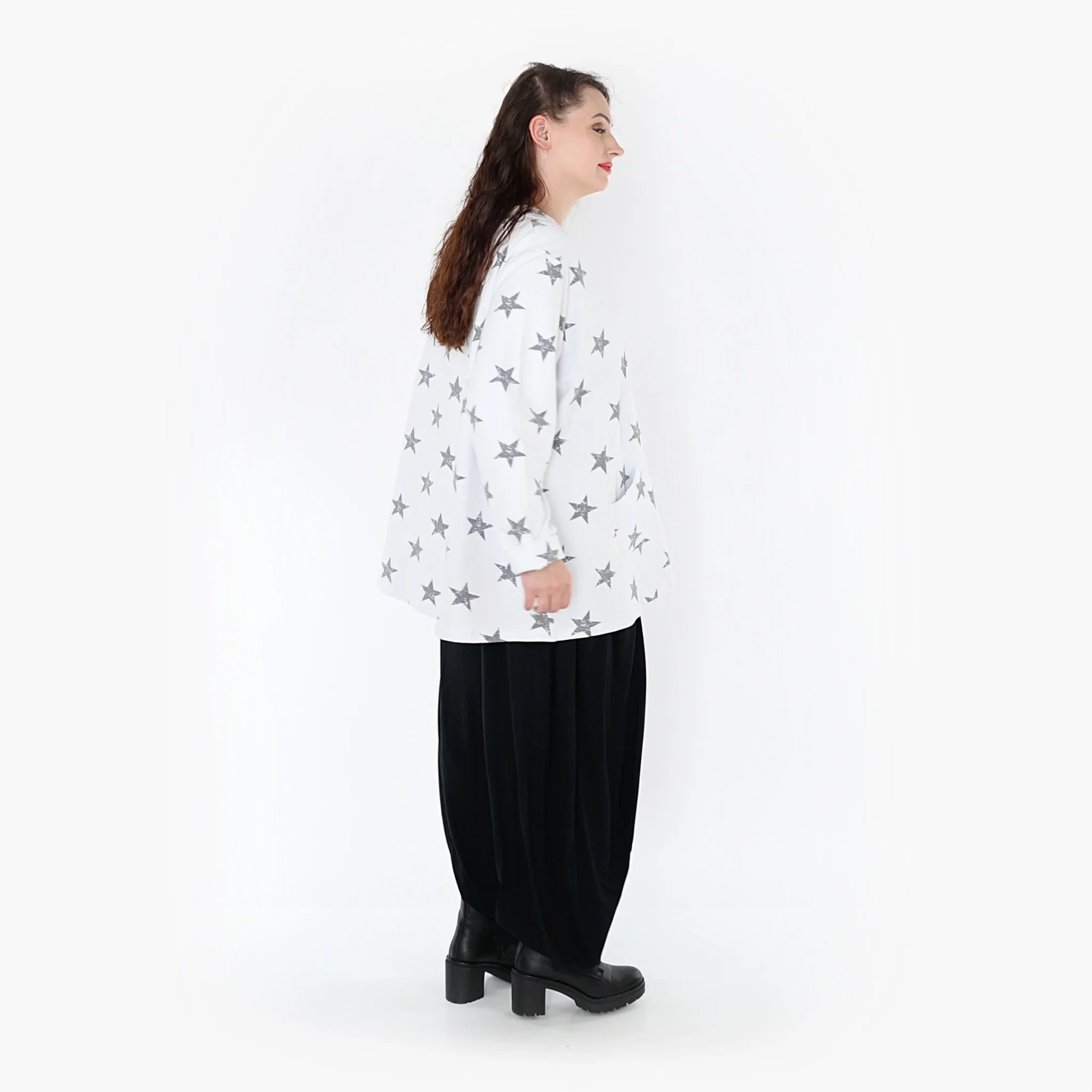 AKH 2153 Big Shirt, White-Grey